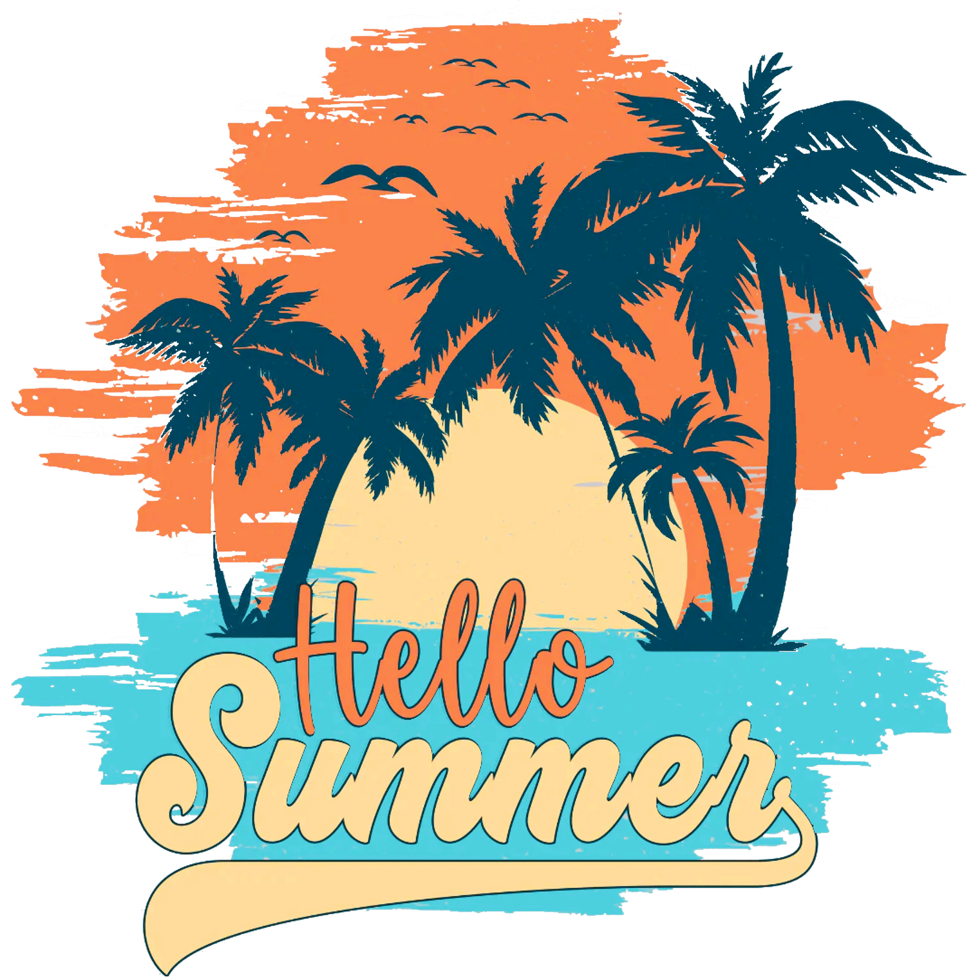 Hello Summer Design DTF-Ready to Press (V6)