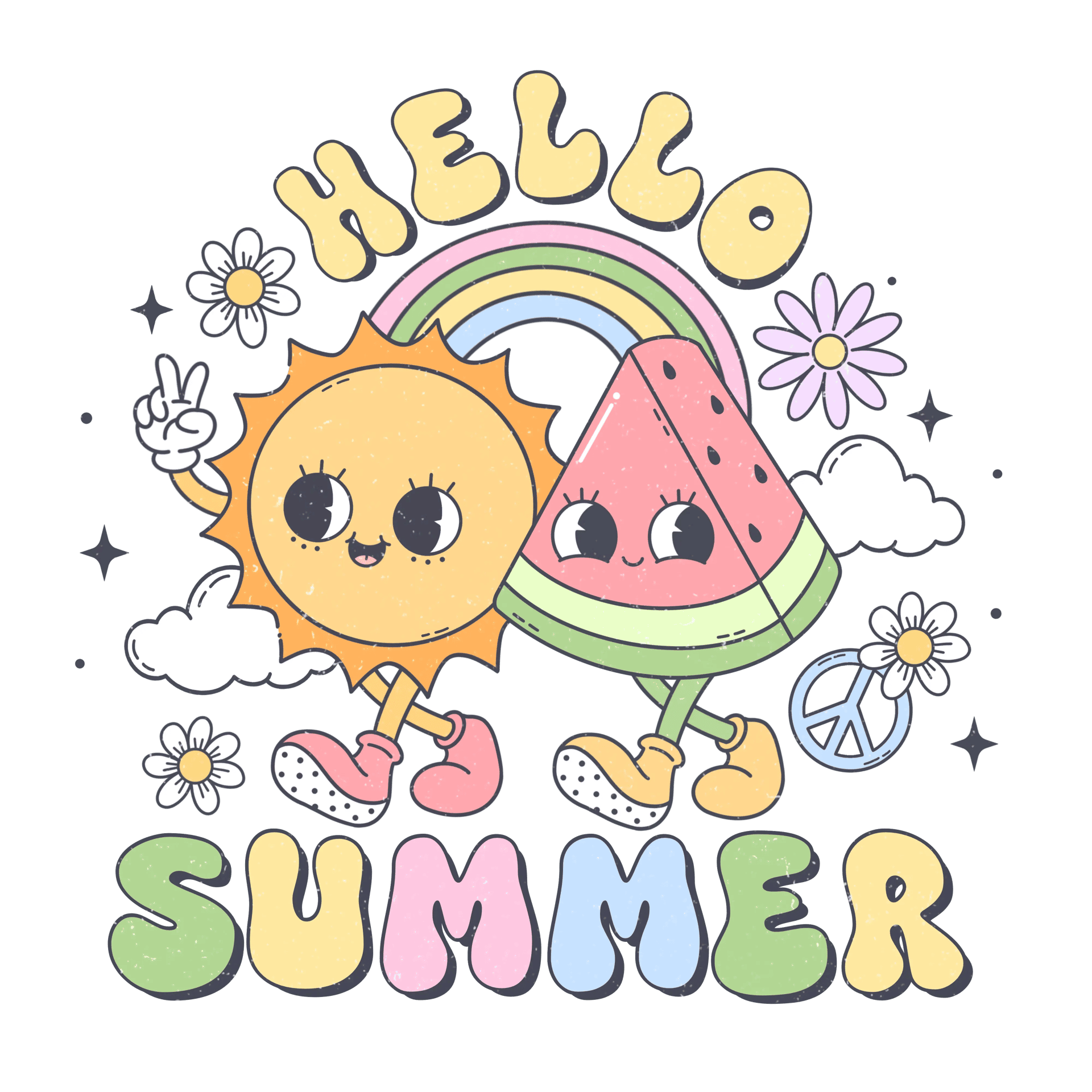 Hello Summer Design DTF-Ready to Press (V9)