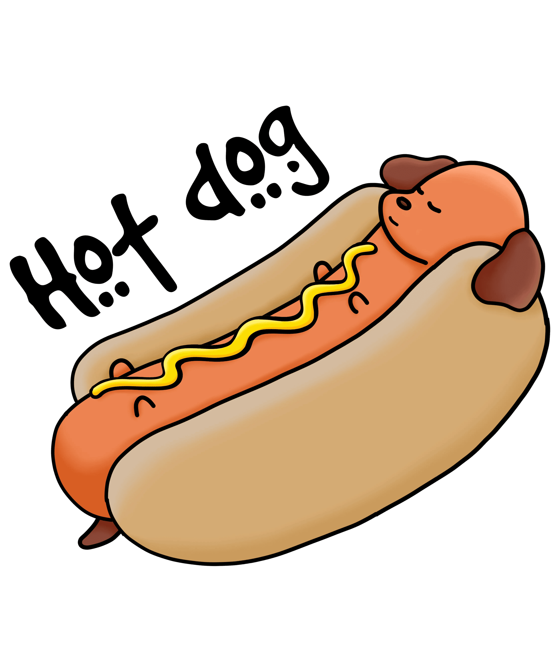 Hotdog Funny Animal Design - DTF Ready To Press