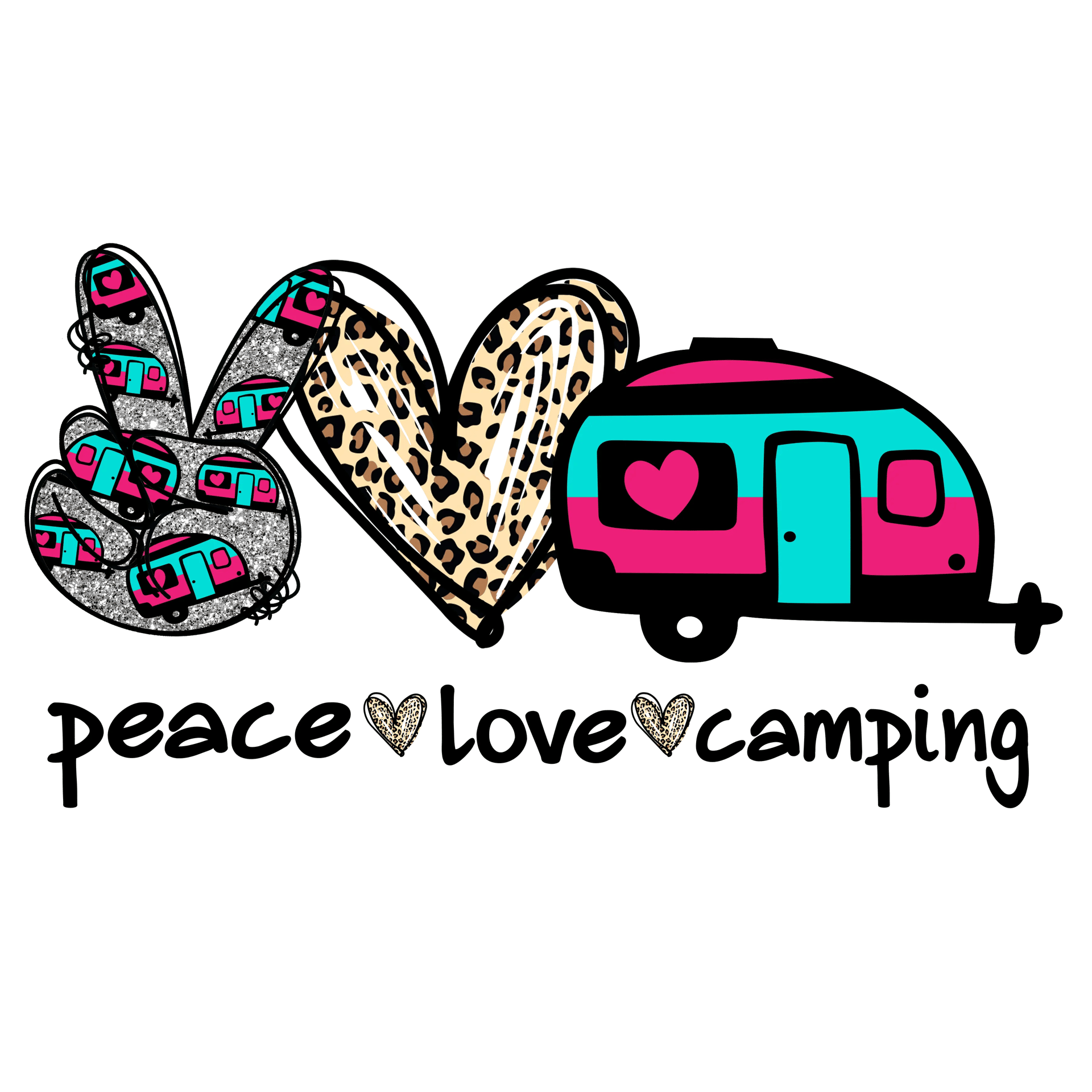 Peace Love Camping Design - DTF Ready To Press