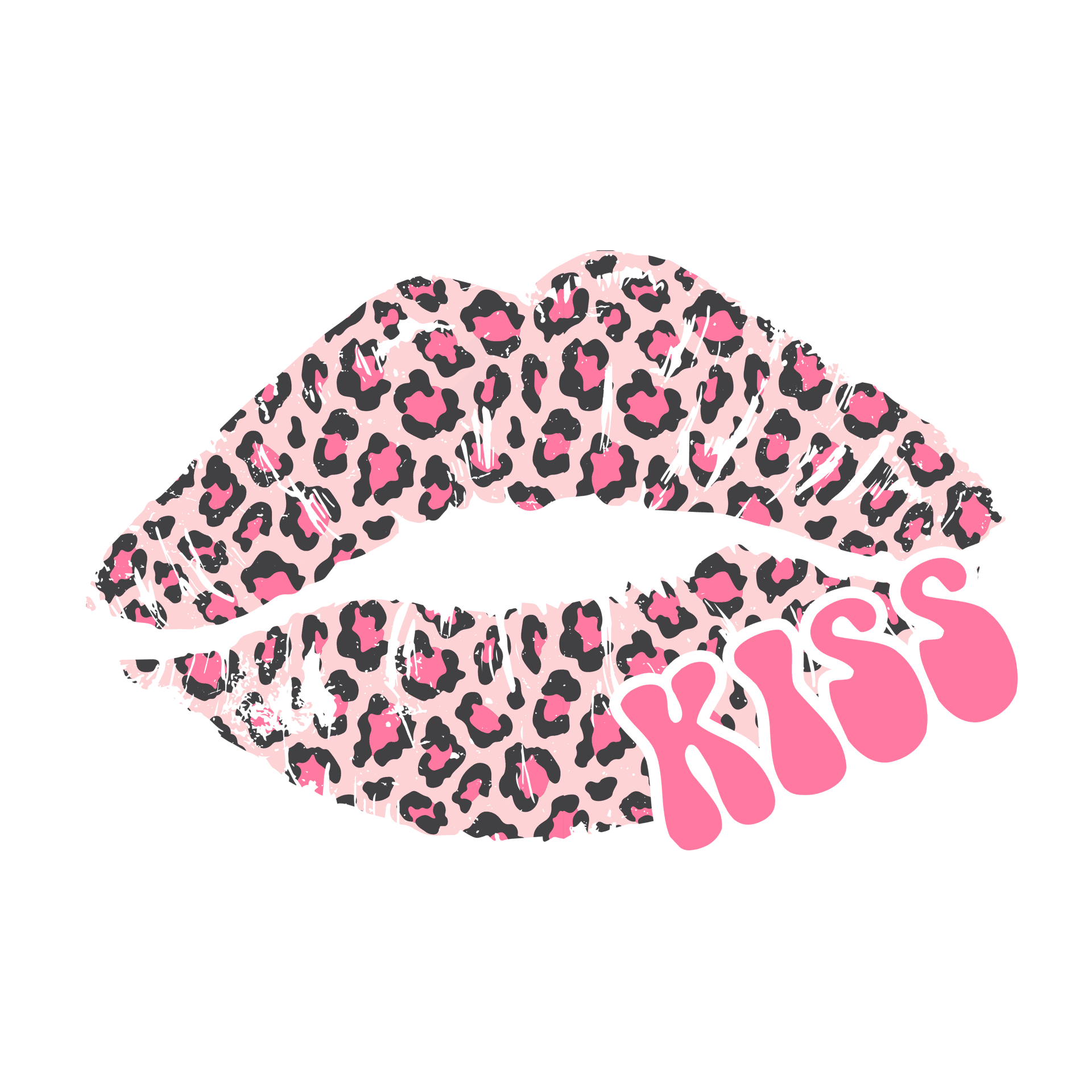 Kiss Valentine's Day Leopard Design