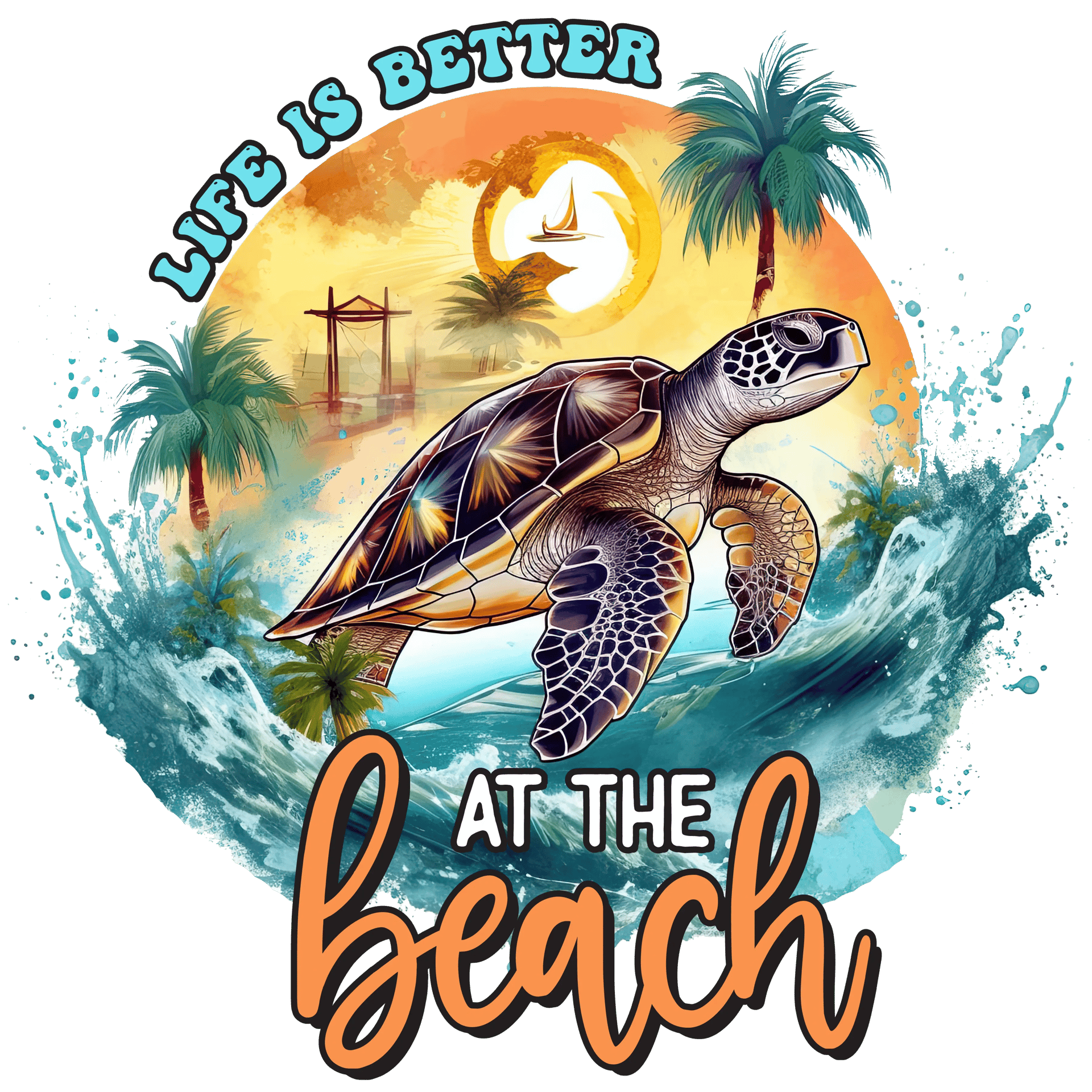 Life Is Better at the Beach DTF Ready Press