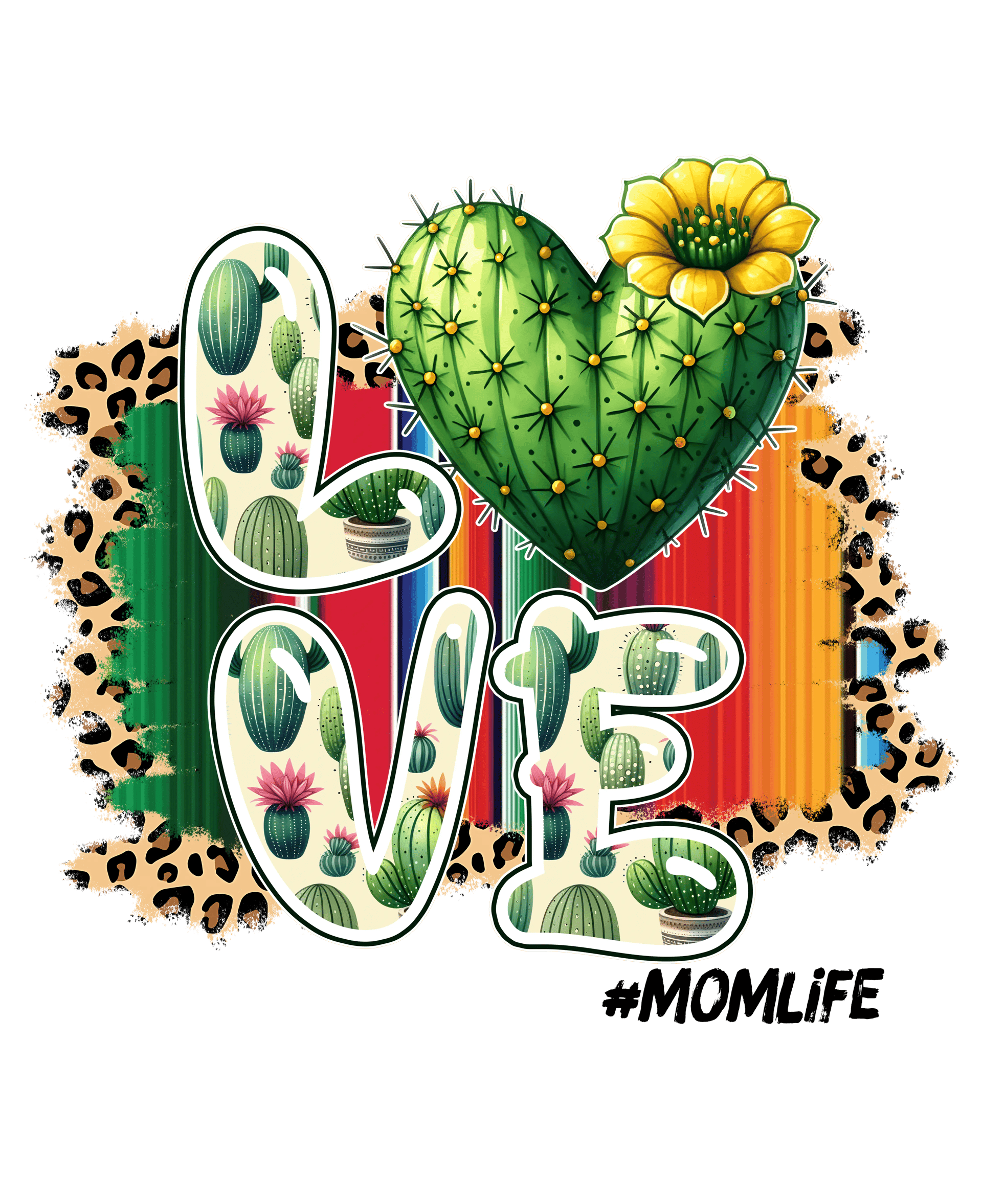 Love Mom Life DTF Design - Ready to Press V1