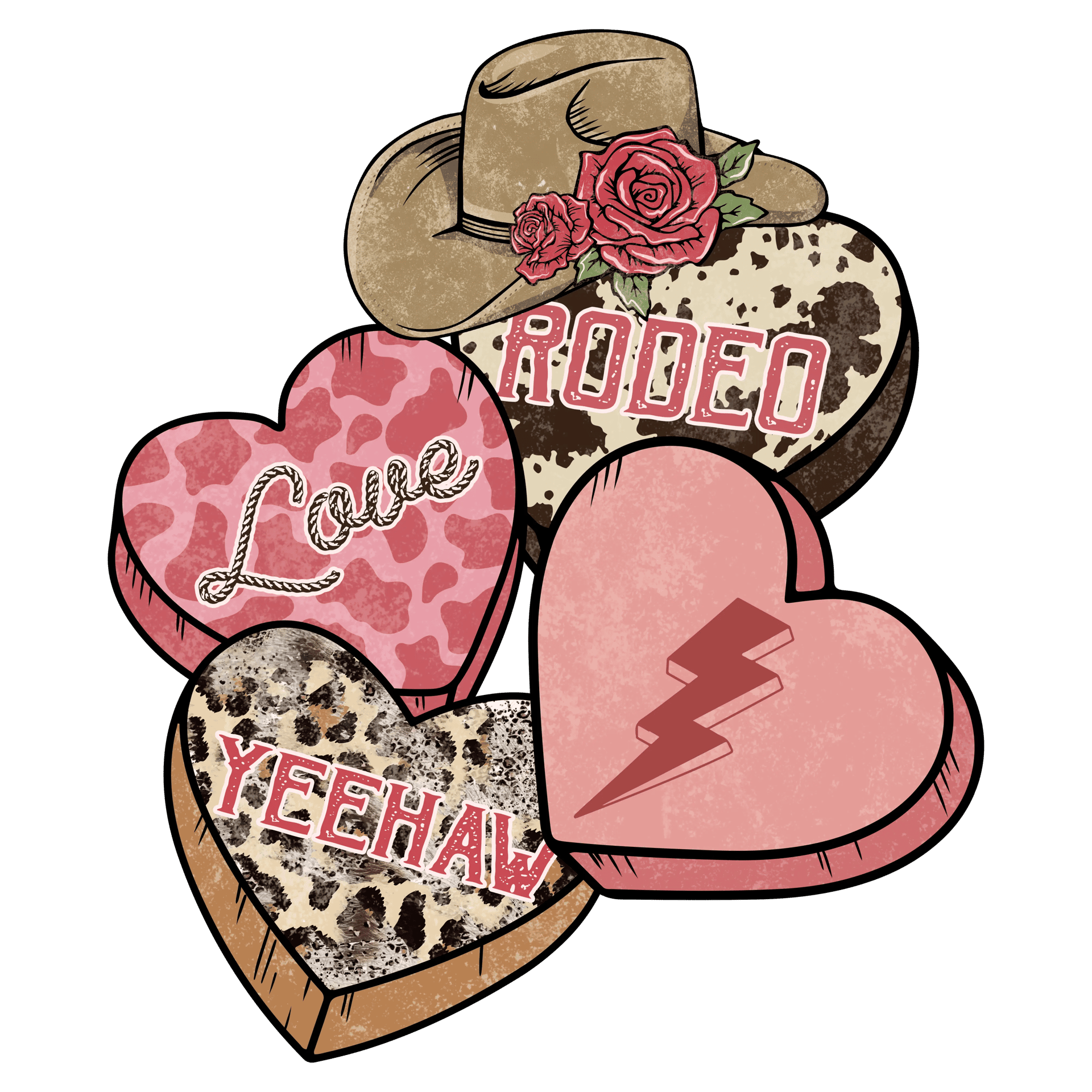 Love Rodeo Yeehaw Valentine's Day Cowboy Design