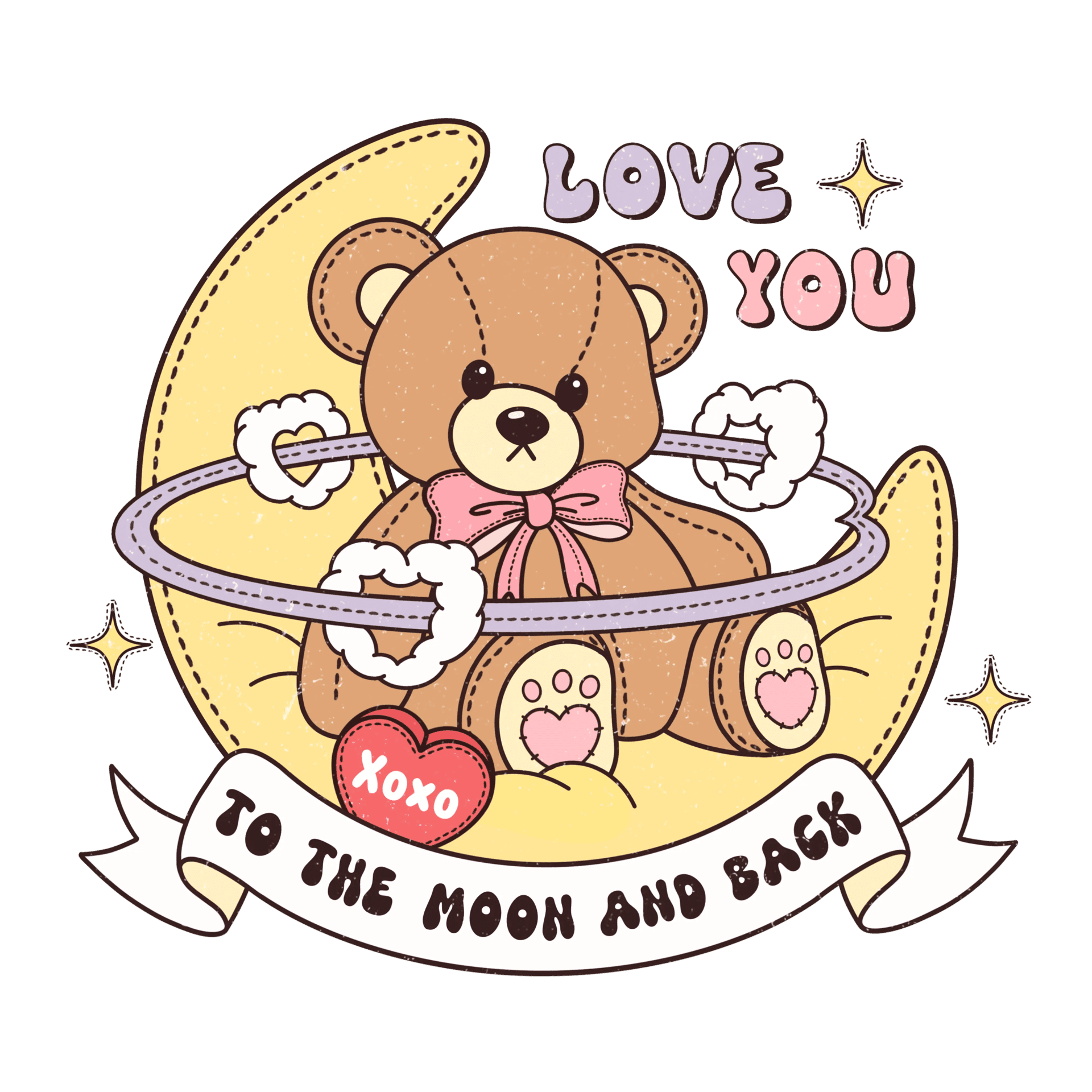 Love You to the Moon - Back Valentine's Design
