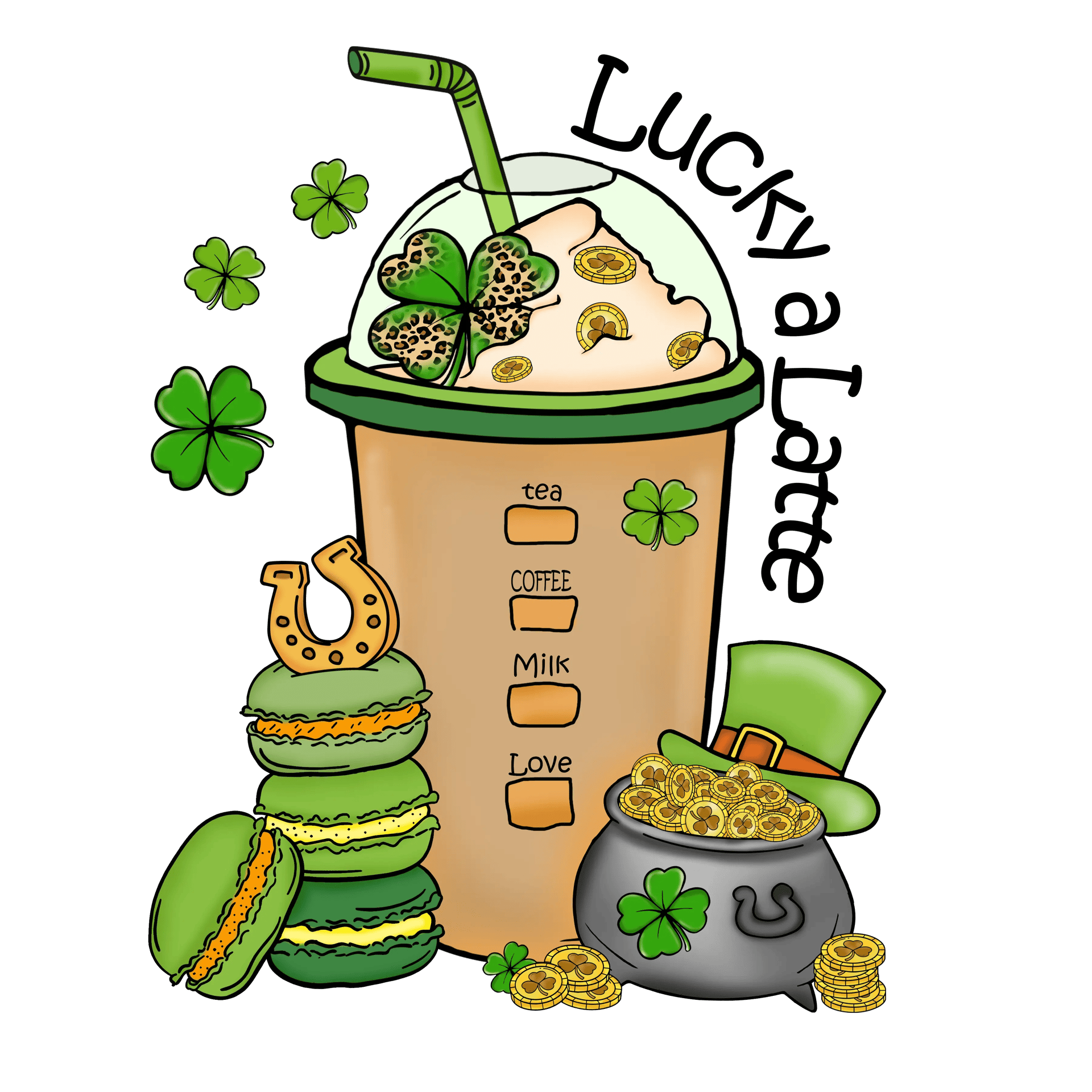 Lucky A Latte Saint Patrick's Design