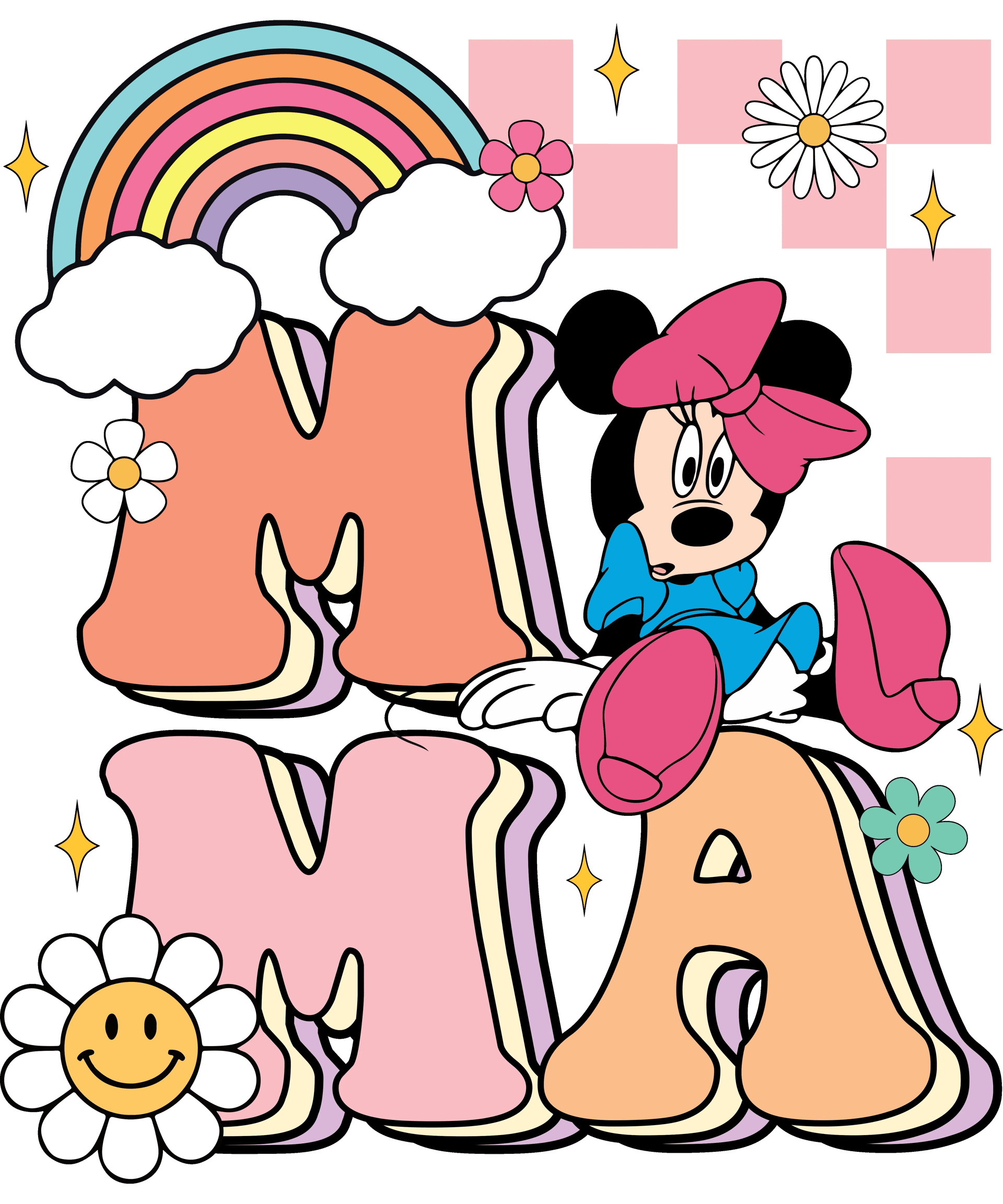 Mama Minnie Mouse Design - DTF Ready To Press