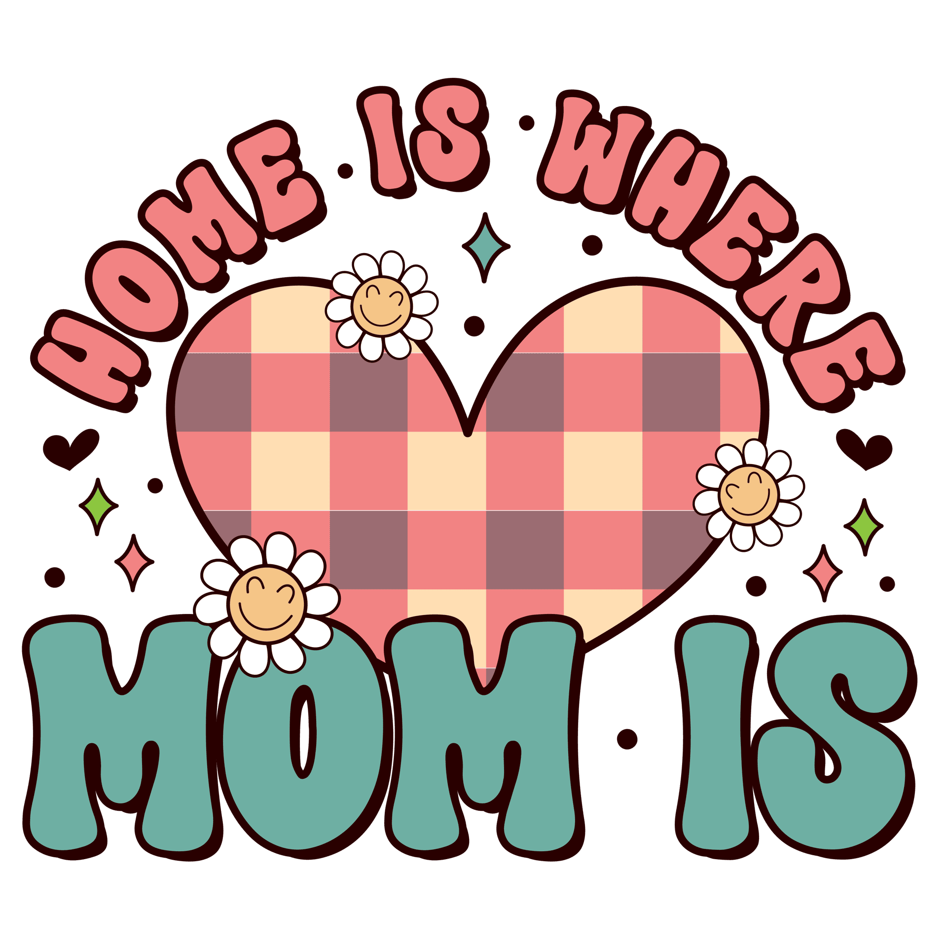 Home Is Where Mom Is Design - DTF Ready To Press
