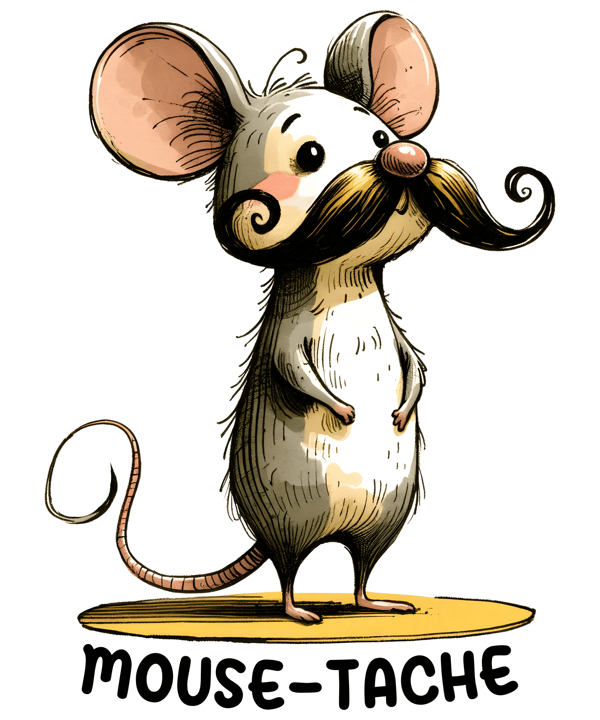 Mouse-Tache Design - DTF Ready To Press
