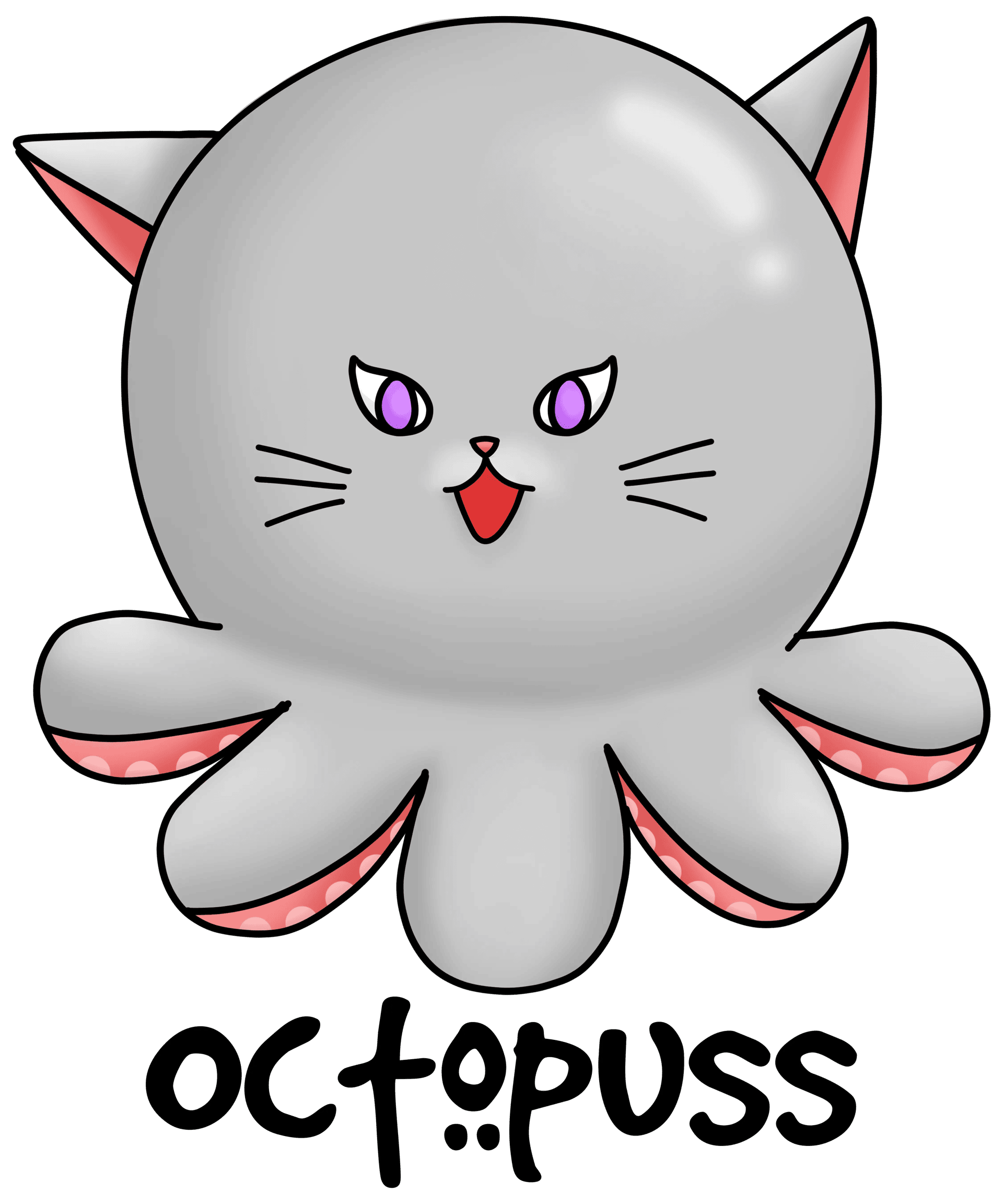 Octopuss Cat Design - DTF Ready To Press