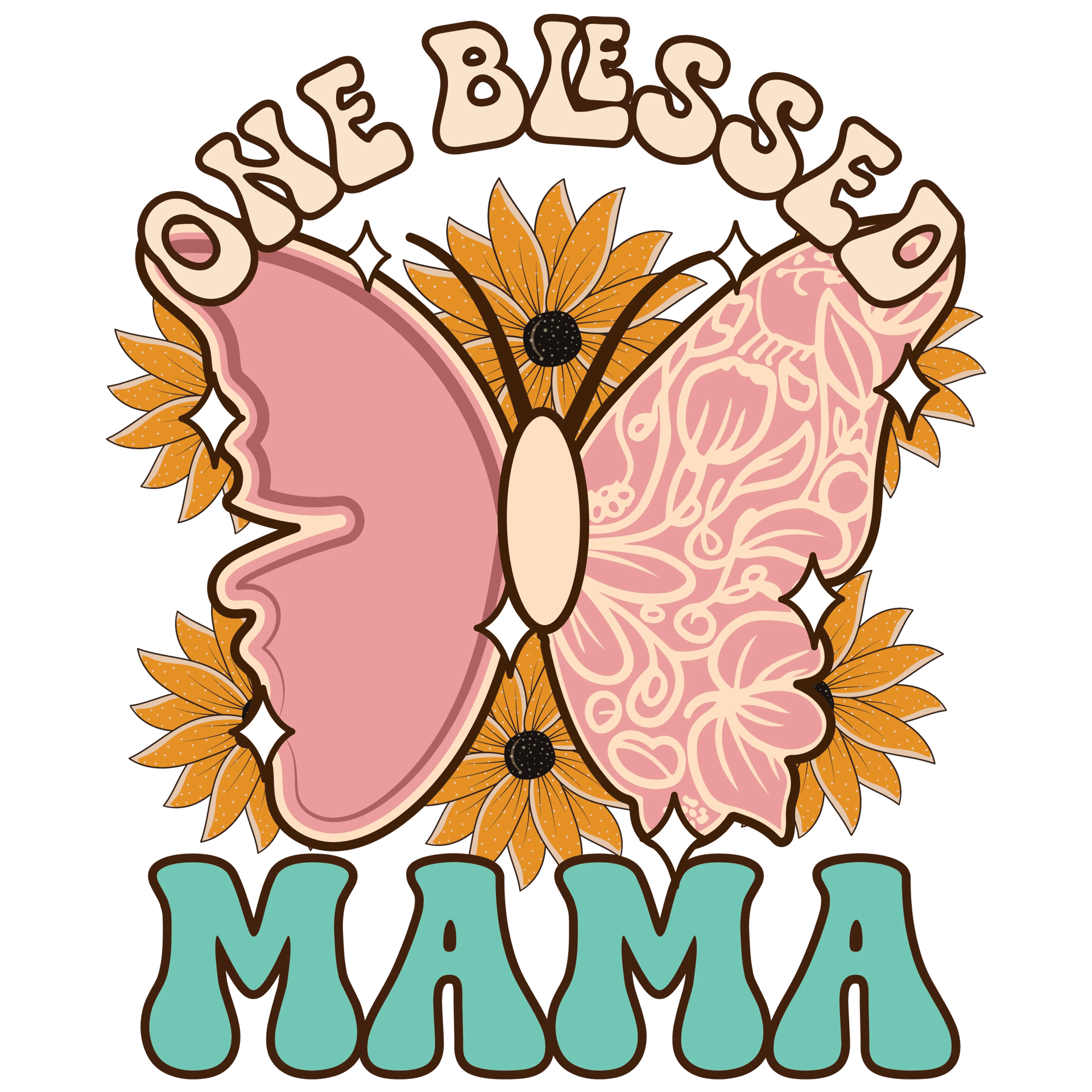 One Blessed Mama DTF Design - Ready to Press V1