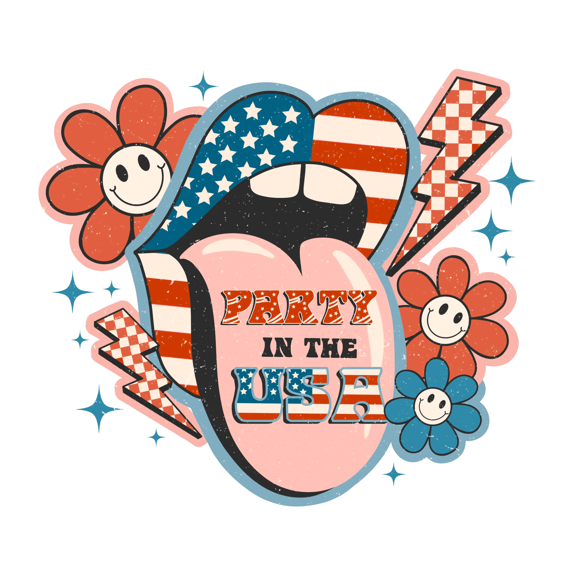 Party in the USA DTF Design - Ready to Press