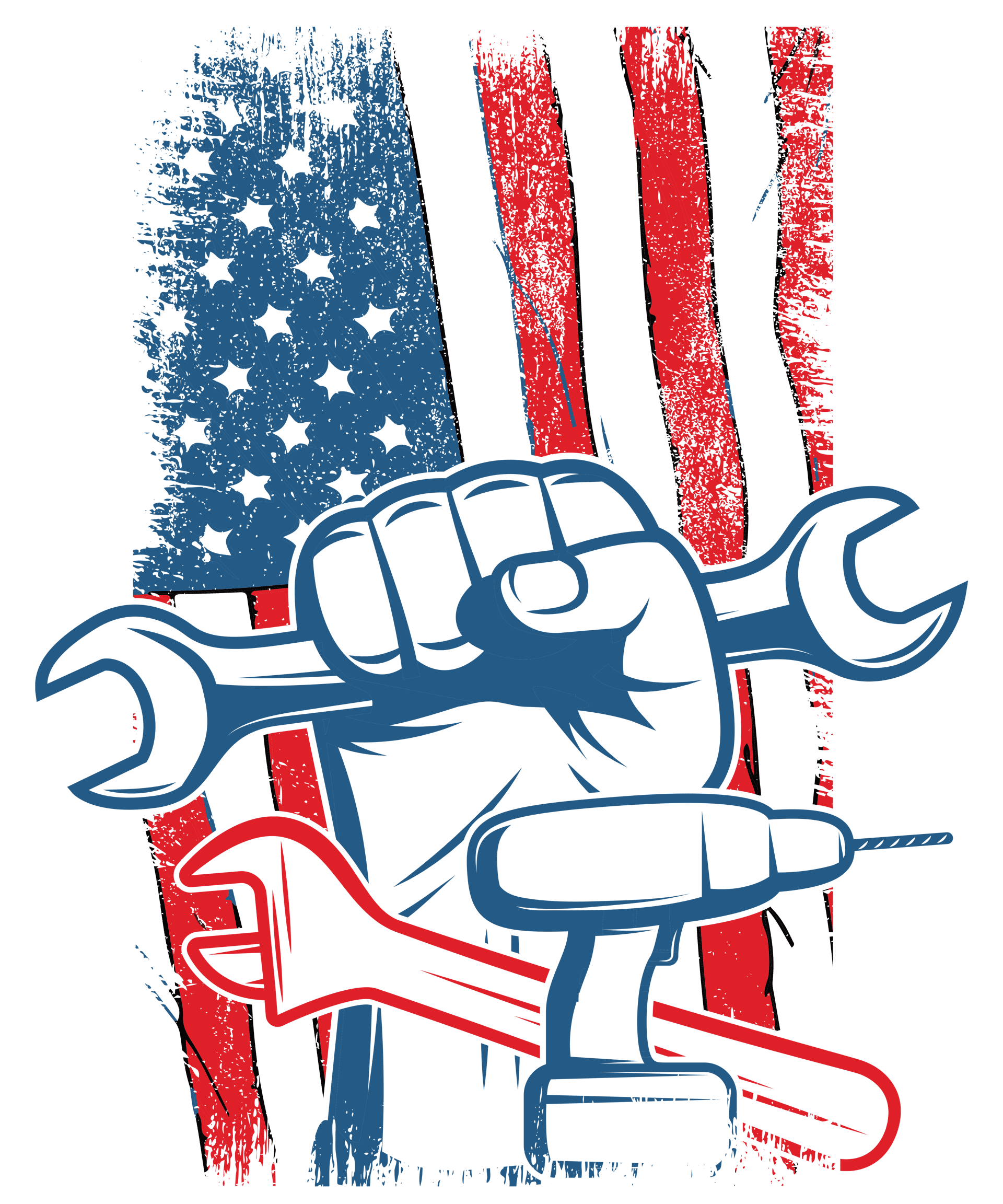 Patriotic Mechanic DTF Transfer | Strong and Proud