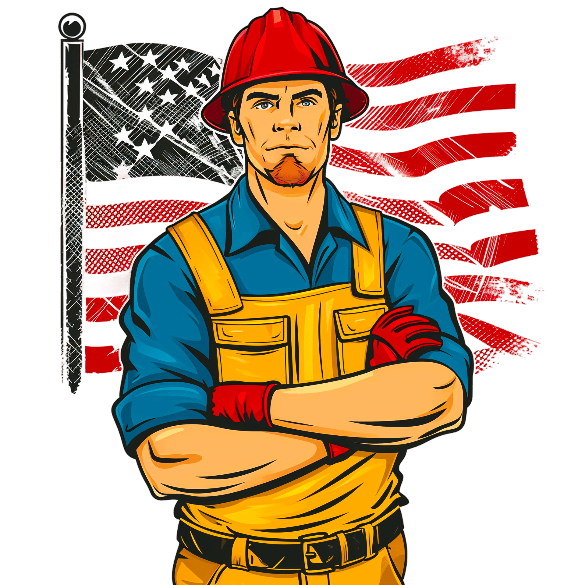 Patriotic Worker DTF Transfer for Apparel