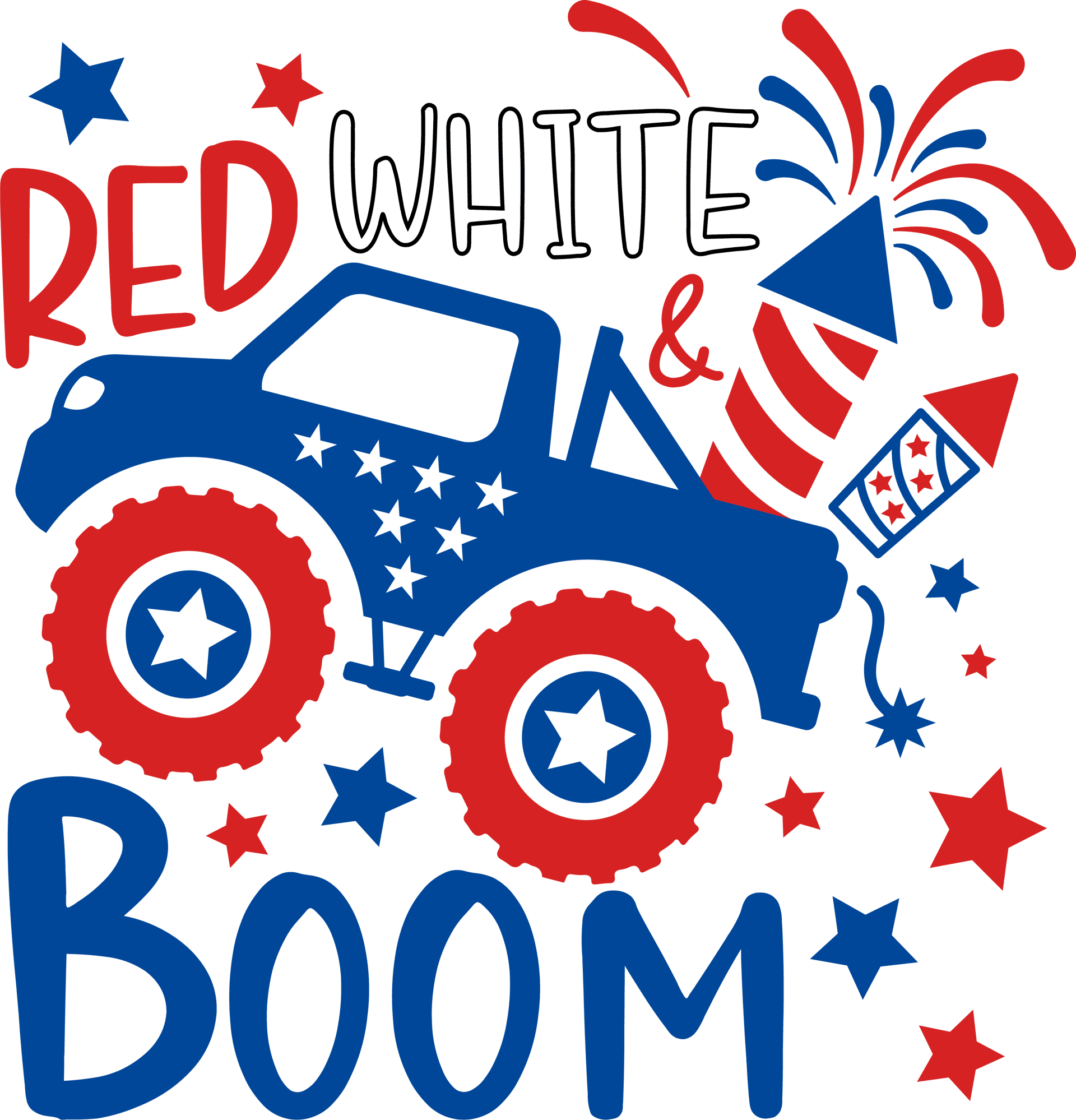 Red White Boom 4th of July Design