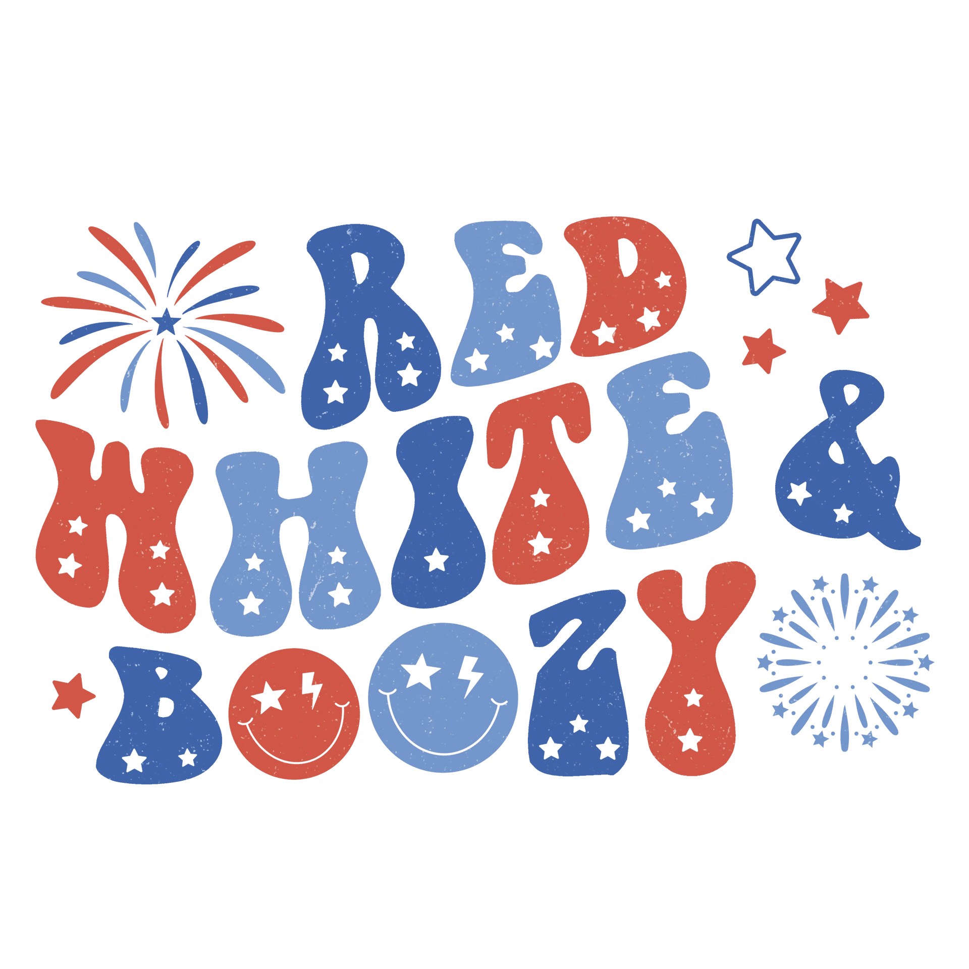 Red White Boozy Design - DTF Ready To Press