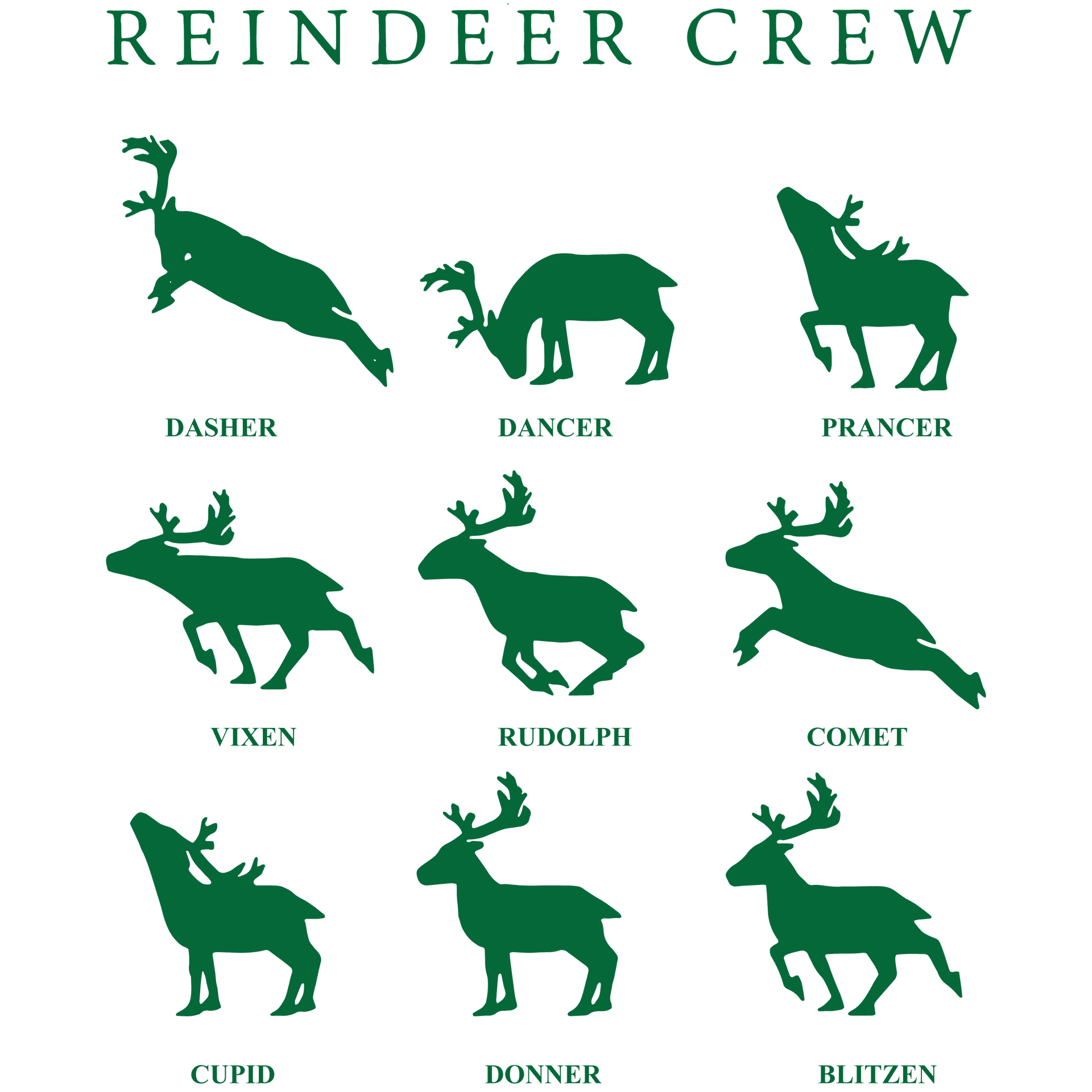 Reindeer Crew Christmas Design - DTF Ready To Press