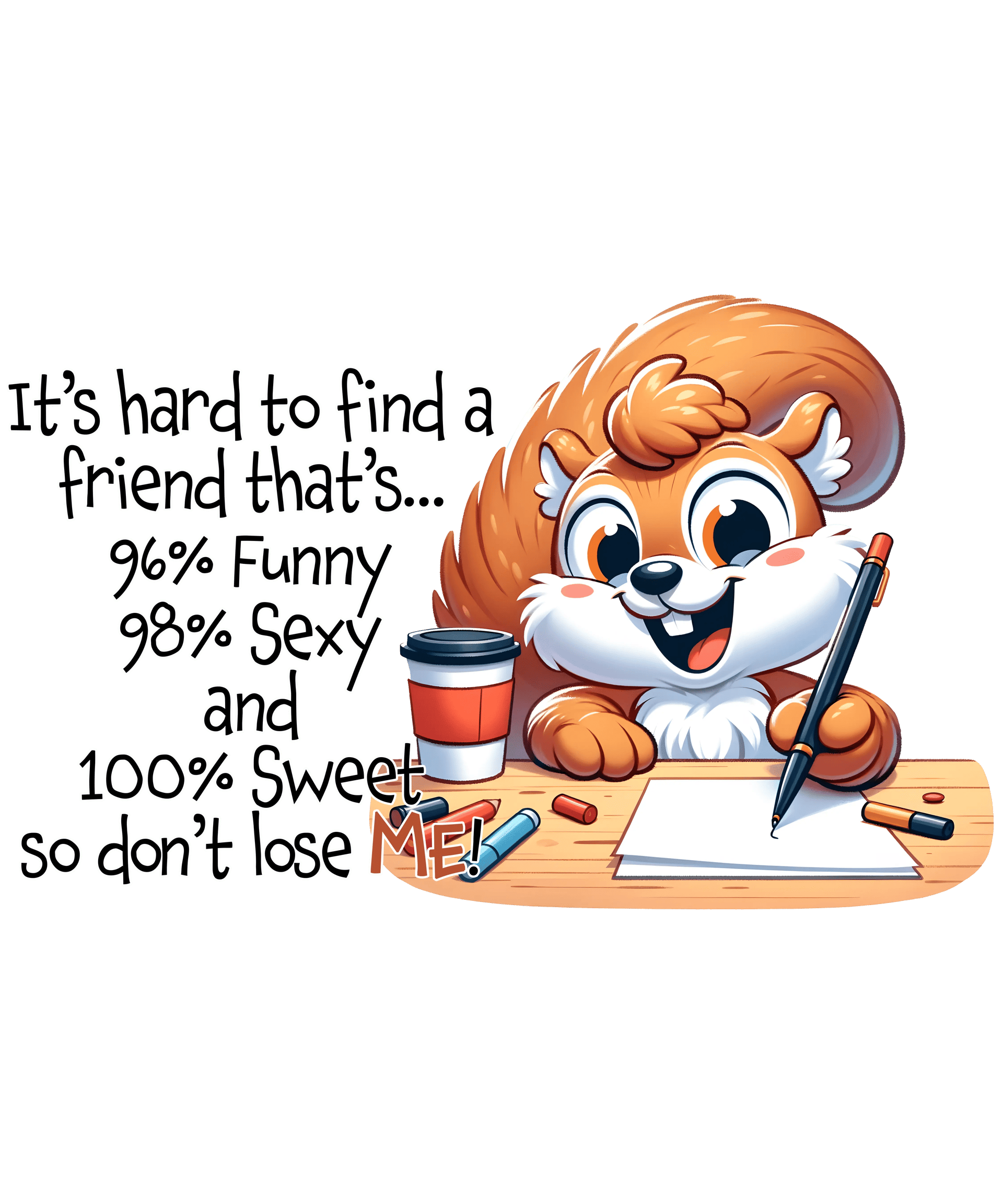 Sarcastic Squirrel Design - DTF Ready To Press