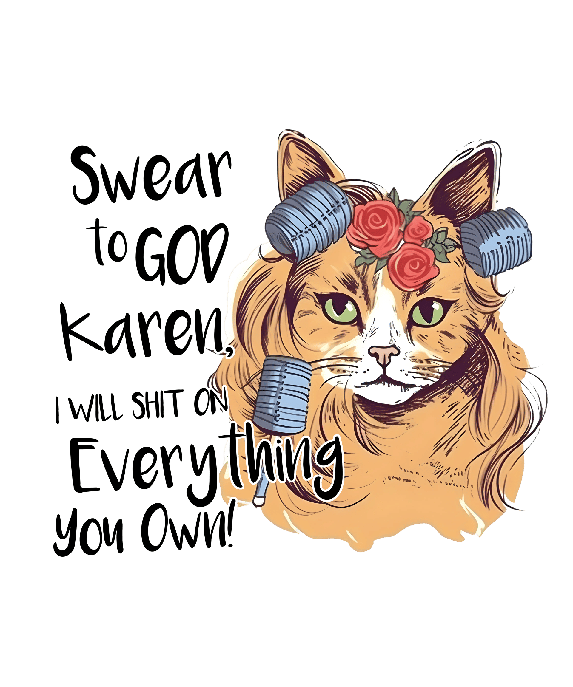 Sassy Cat Design - DTF Ready To Press