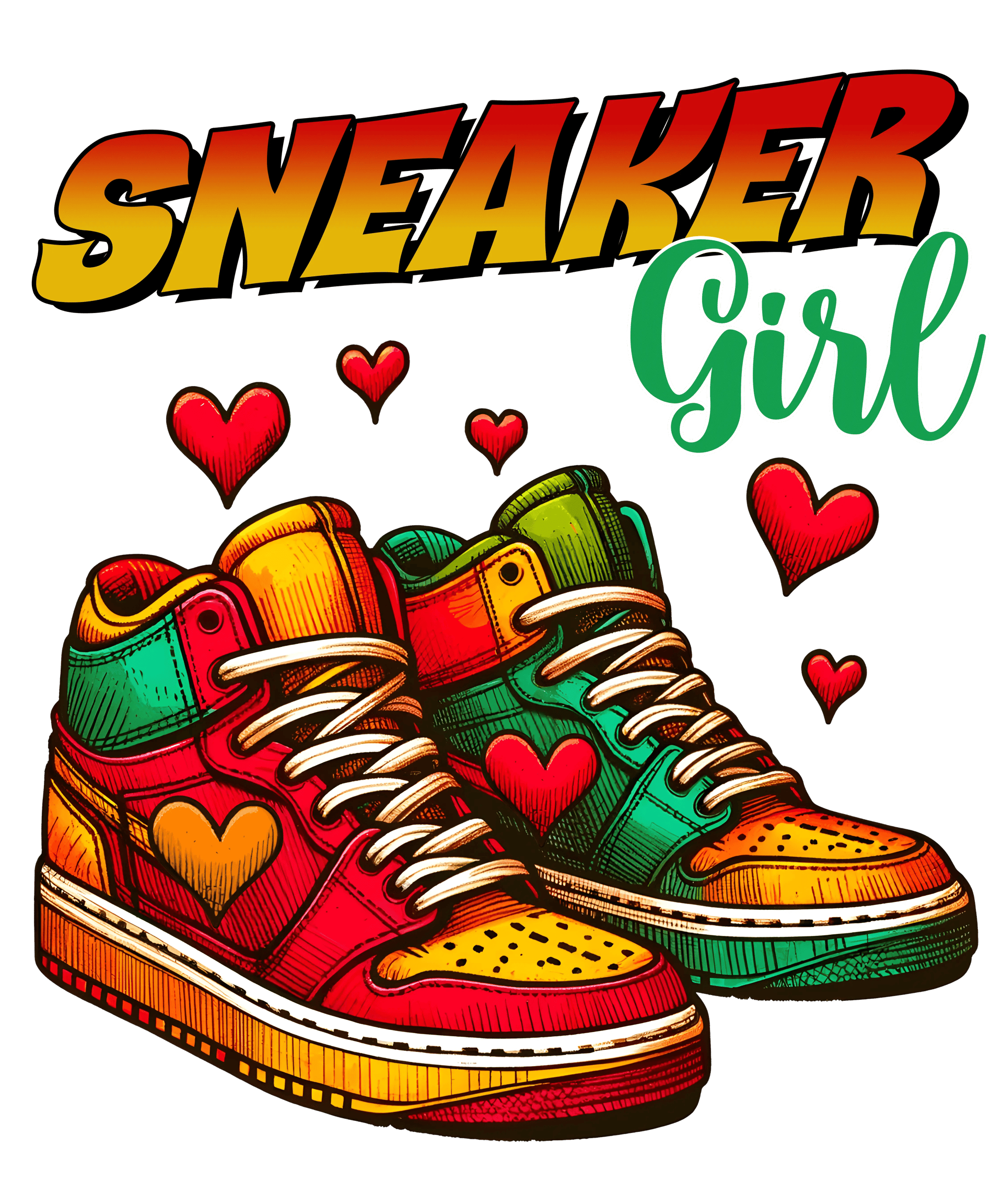 Sneaker Girl Juneteenth Design - DTF Ready To Press