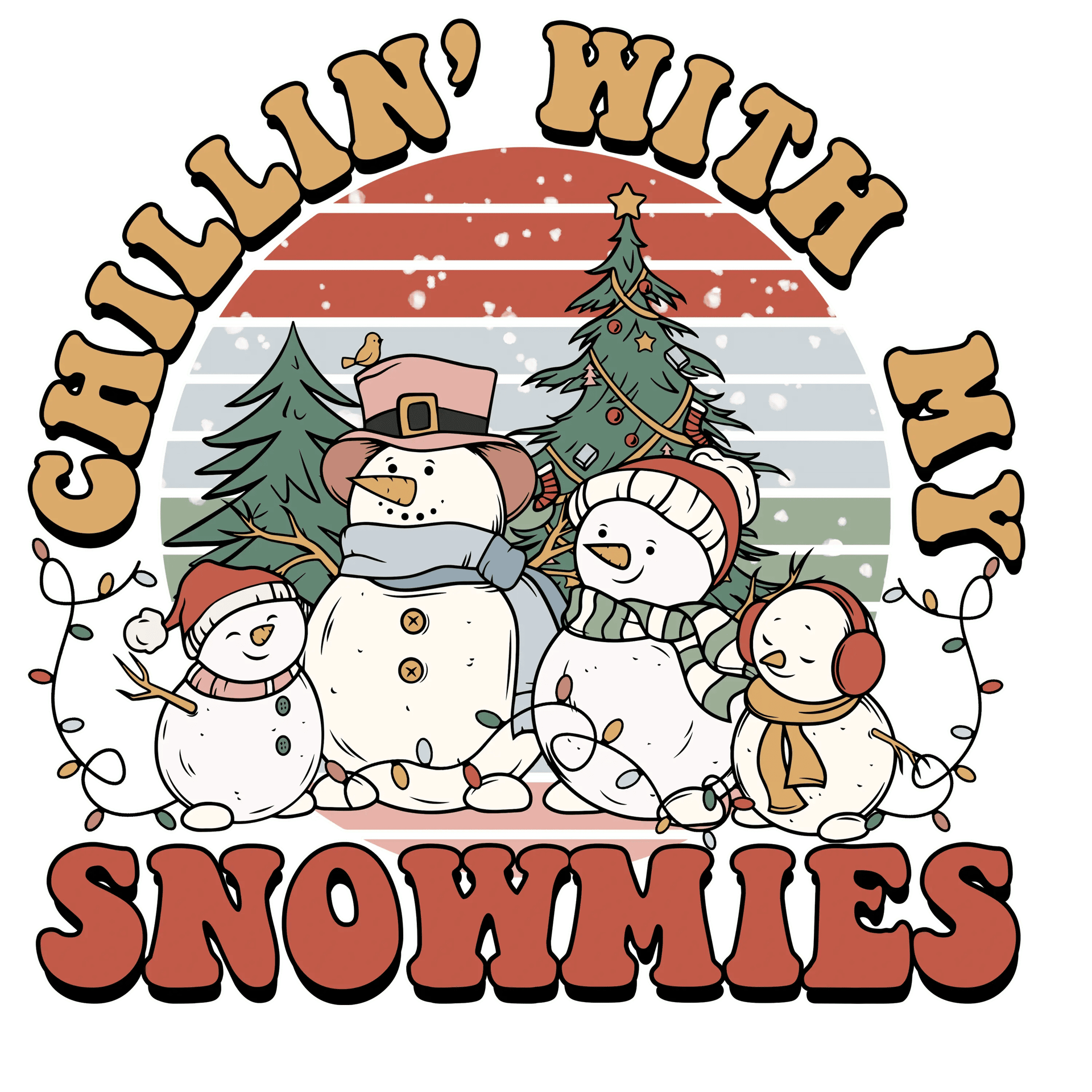 Snowmies Christmas Design - DTF Ready To Press