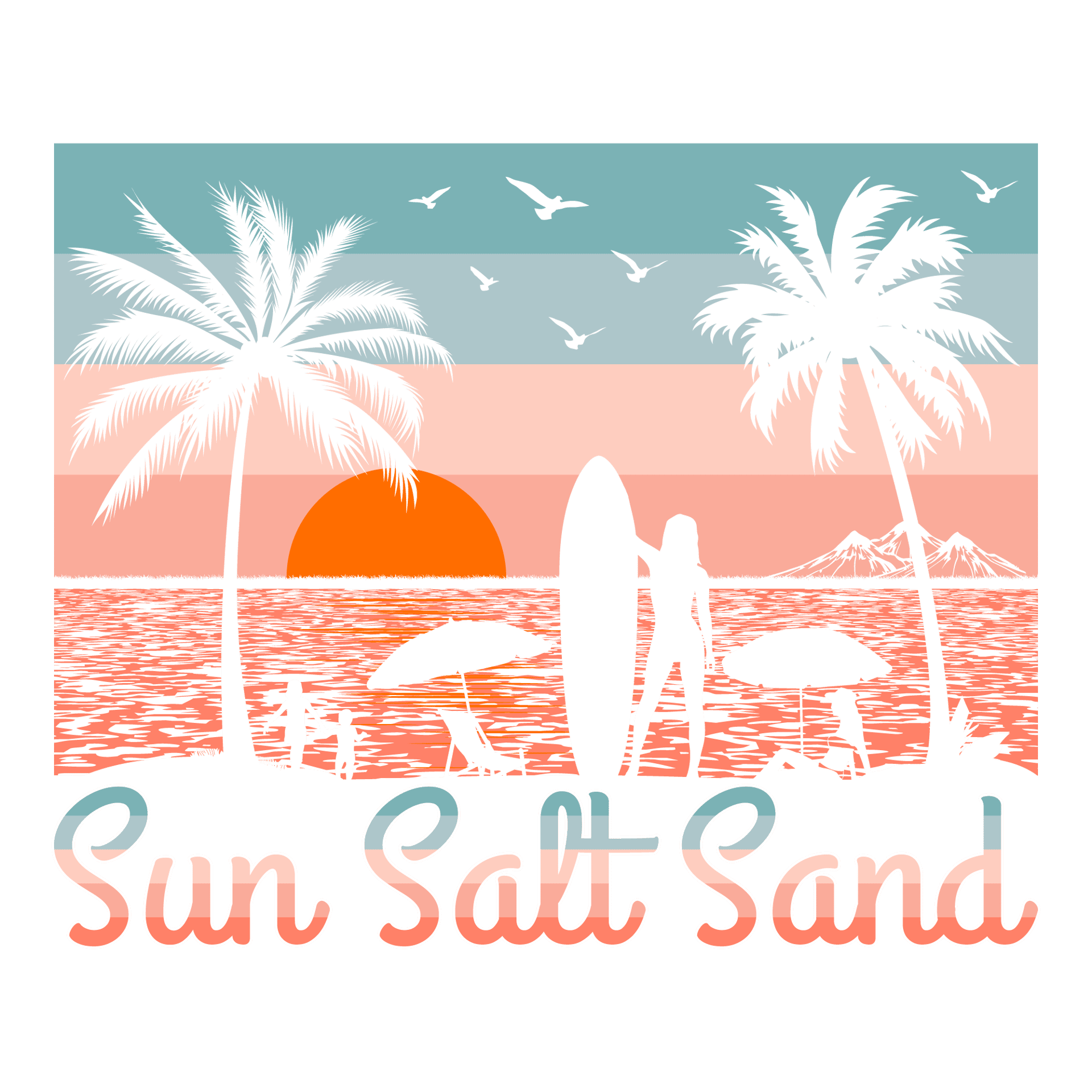Sun Salt Sand Summer DTF Ready Press V1