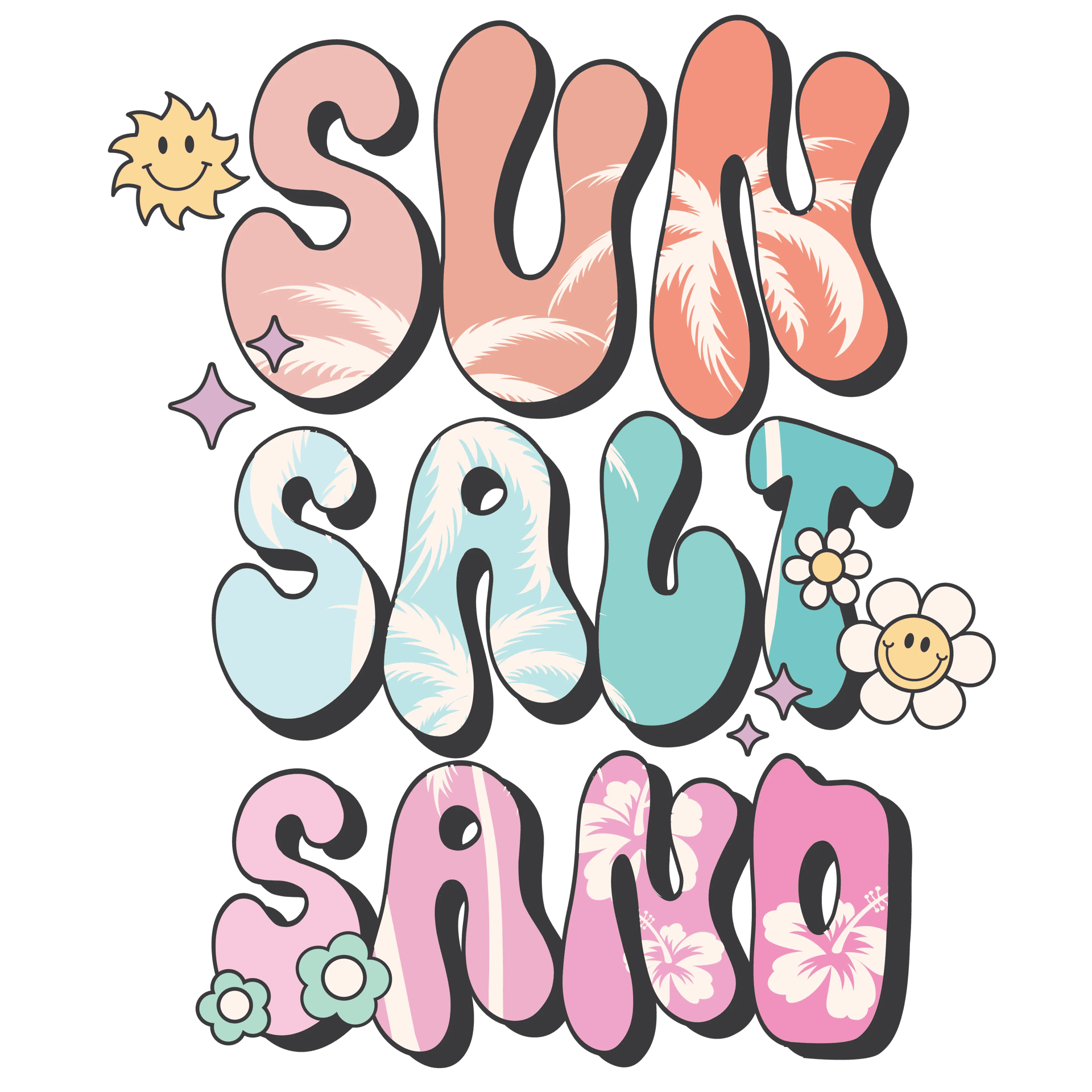 Sun Salt Sand Summer DTF Ready Press