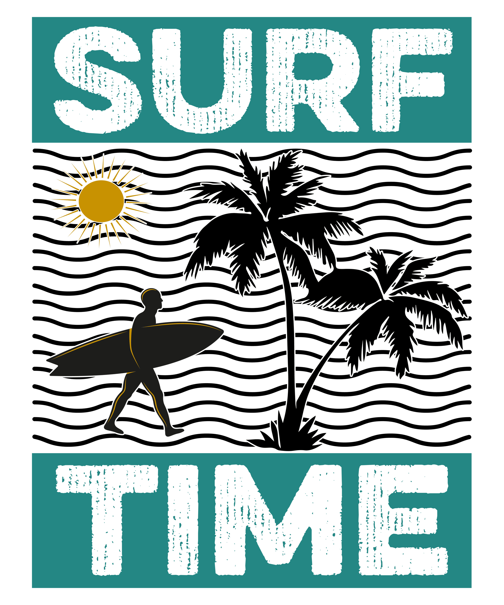 Surf Time Design - DTF Ready To Press