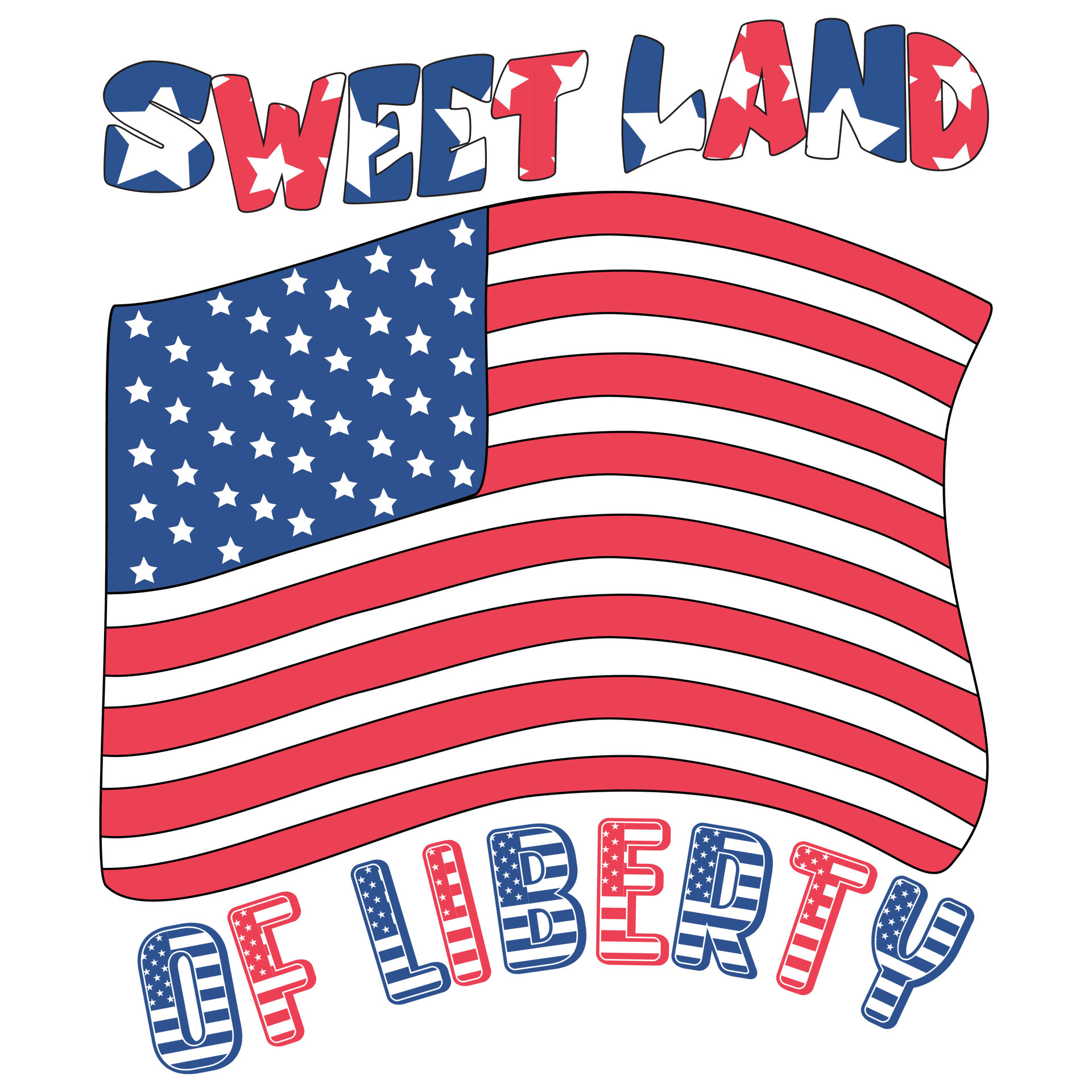 Sweet Land of Liberty DTF Ready to Press V3
