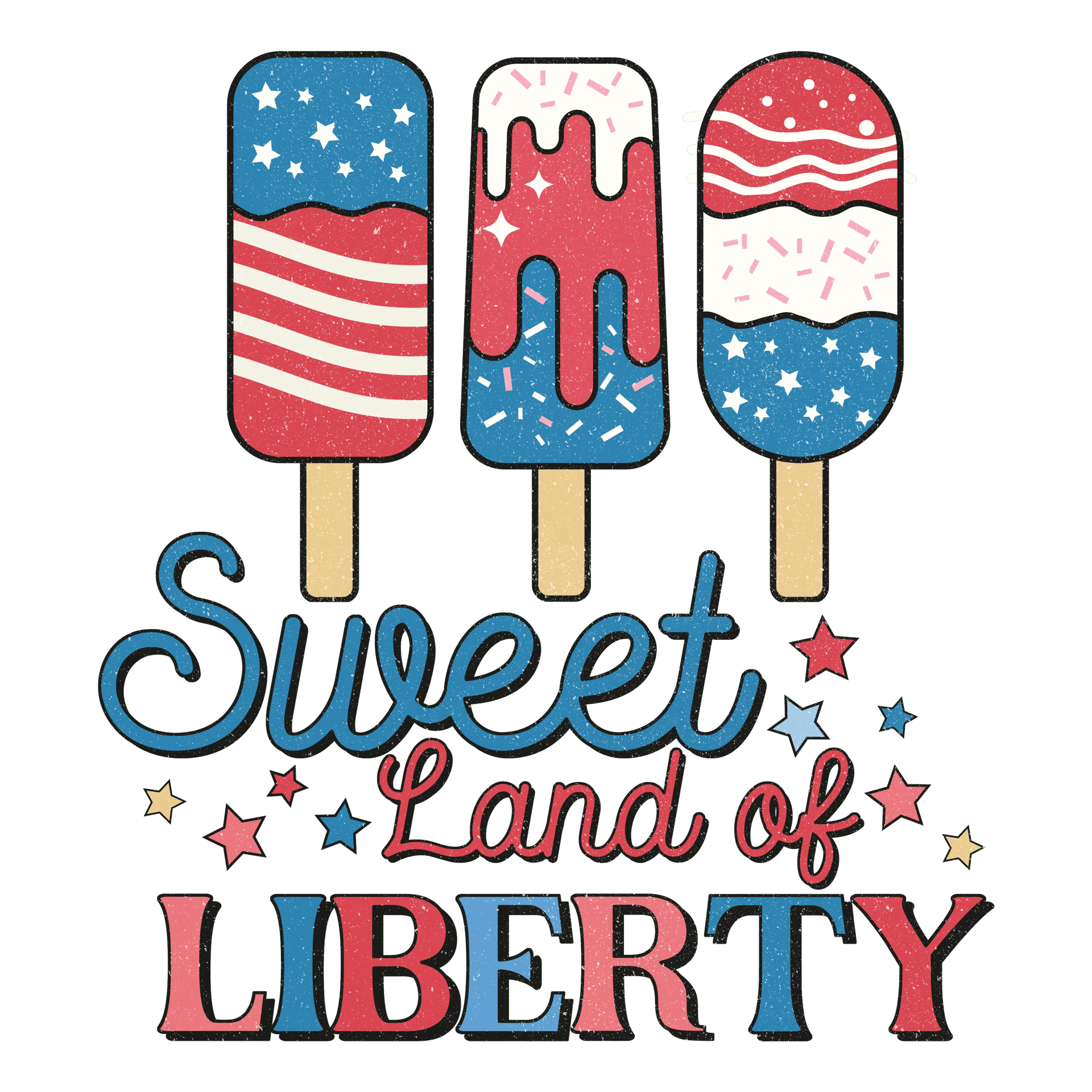 Sweet Land of Liberty DTF Design Ready to Press