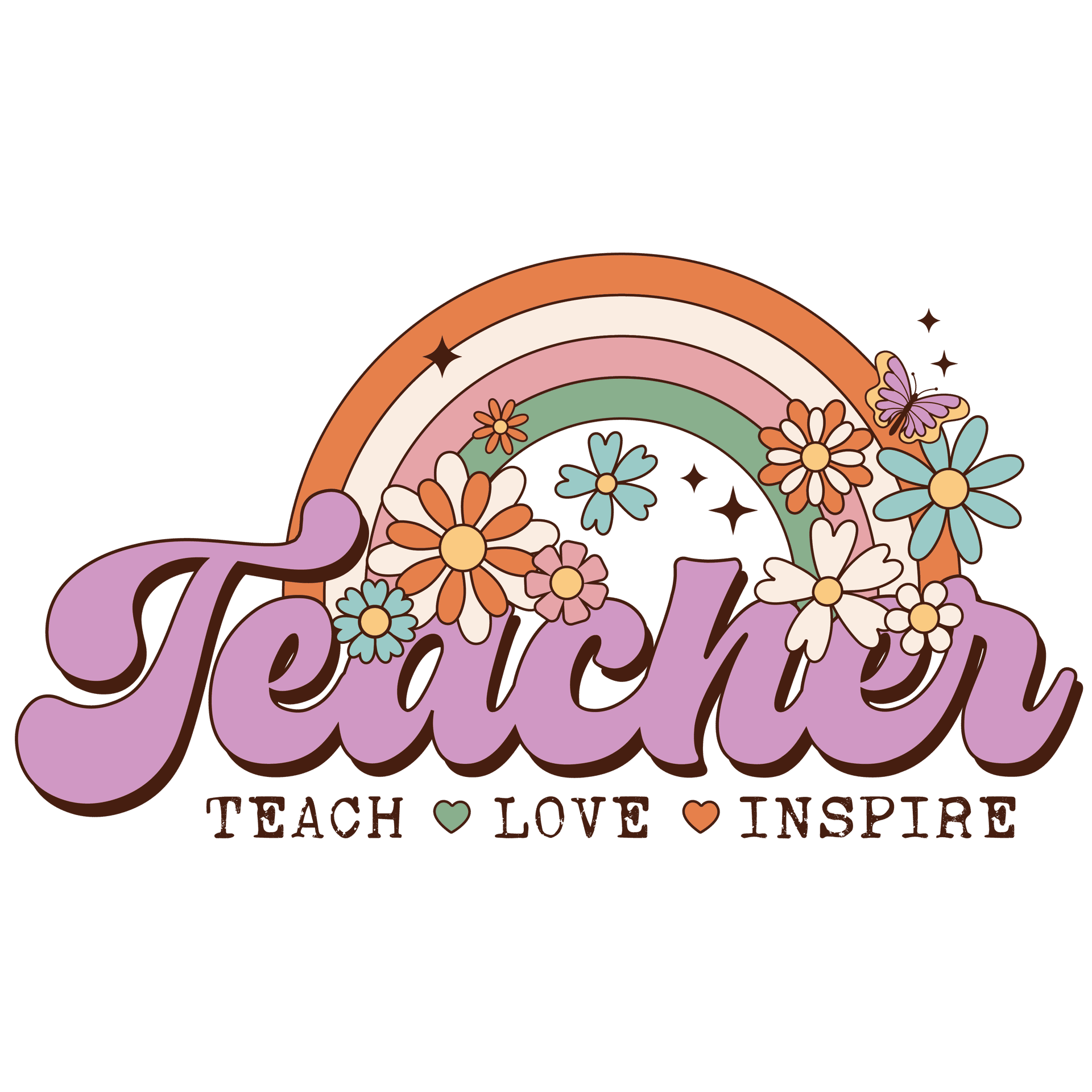 Teach Love Inspire Teacher DTF Ready Press