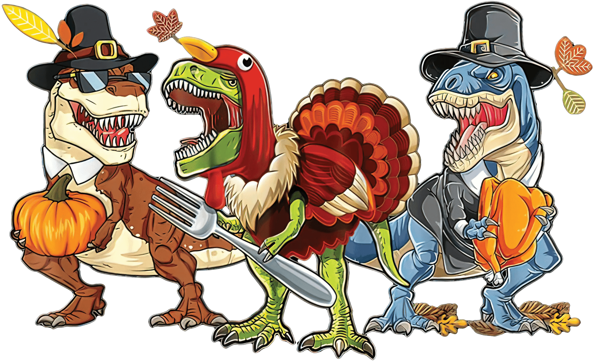 Thanksgiving Dino Design - DTF Ready To Press