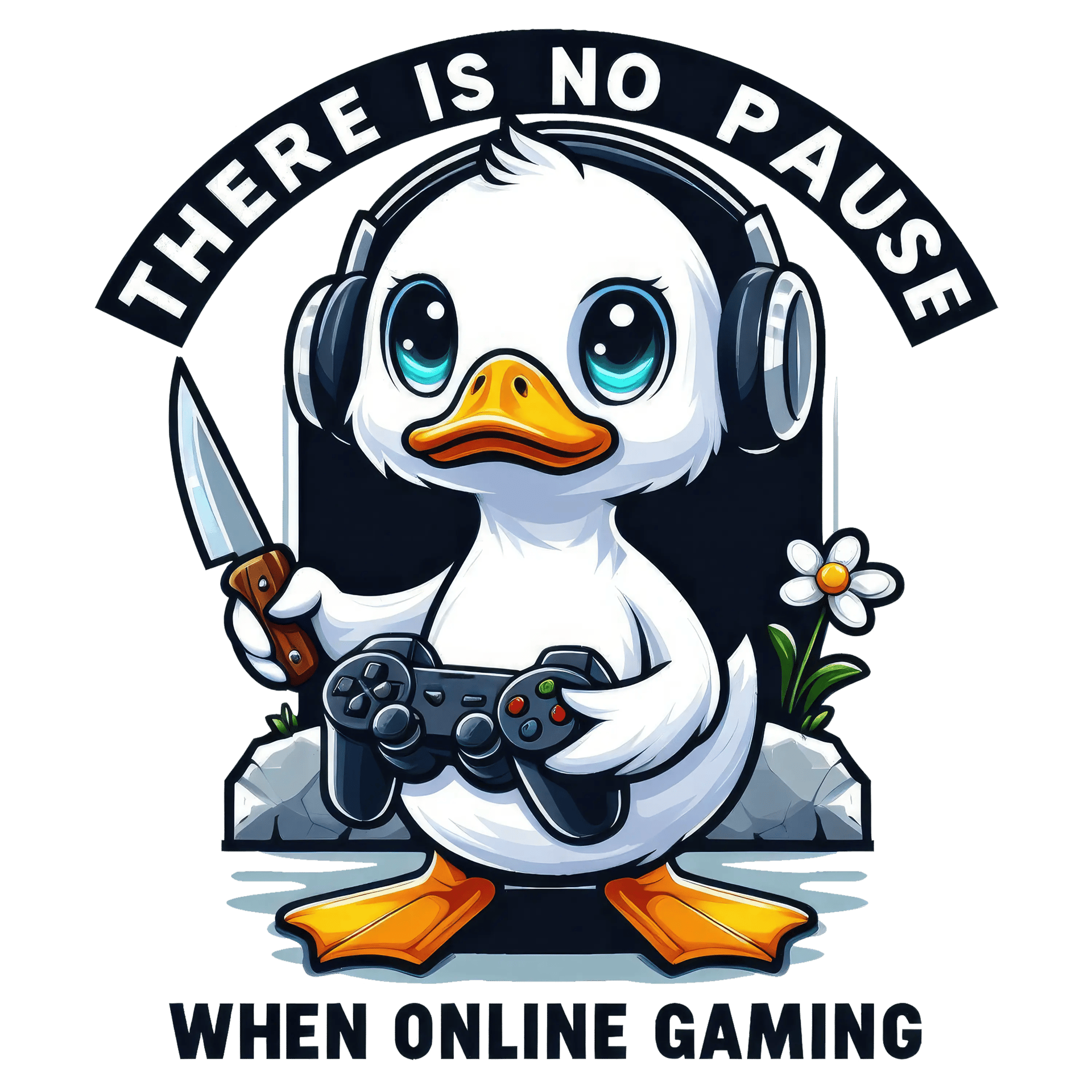 No Pause When Online Gaming Sarcastic Duck