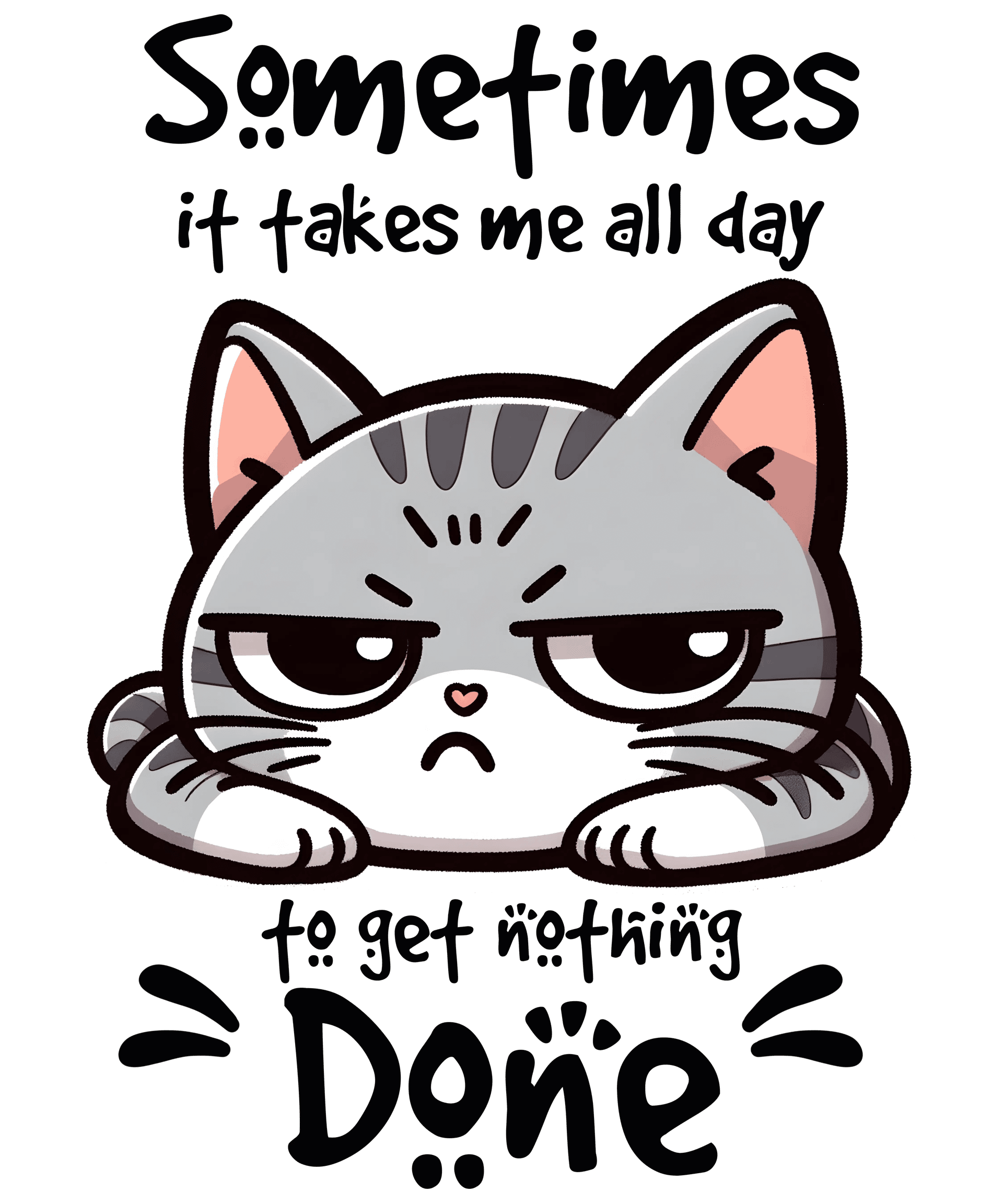 Tired Kitten Design - DTF Ready To Press