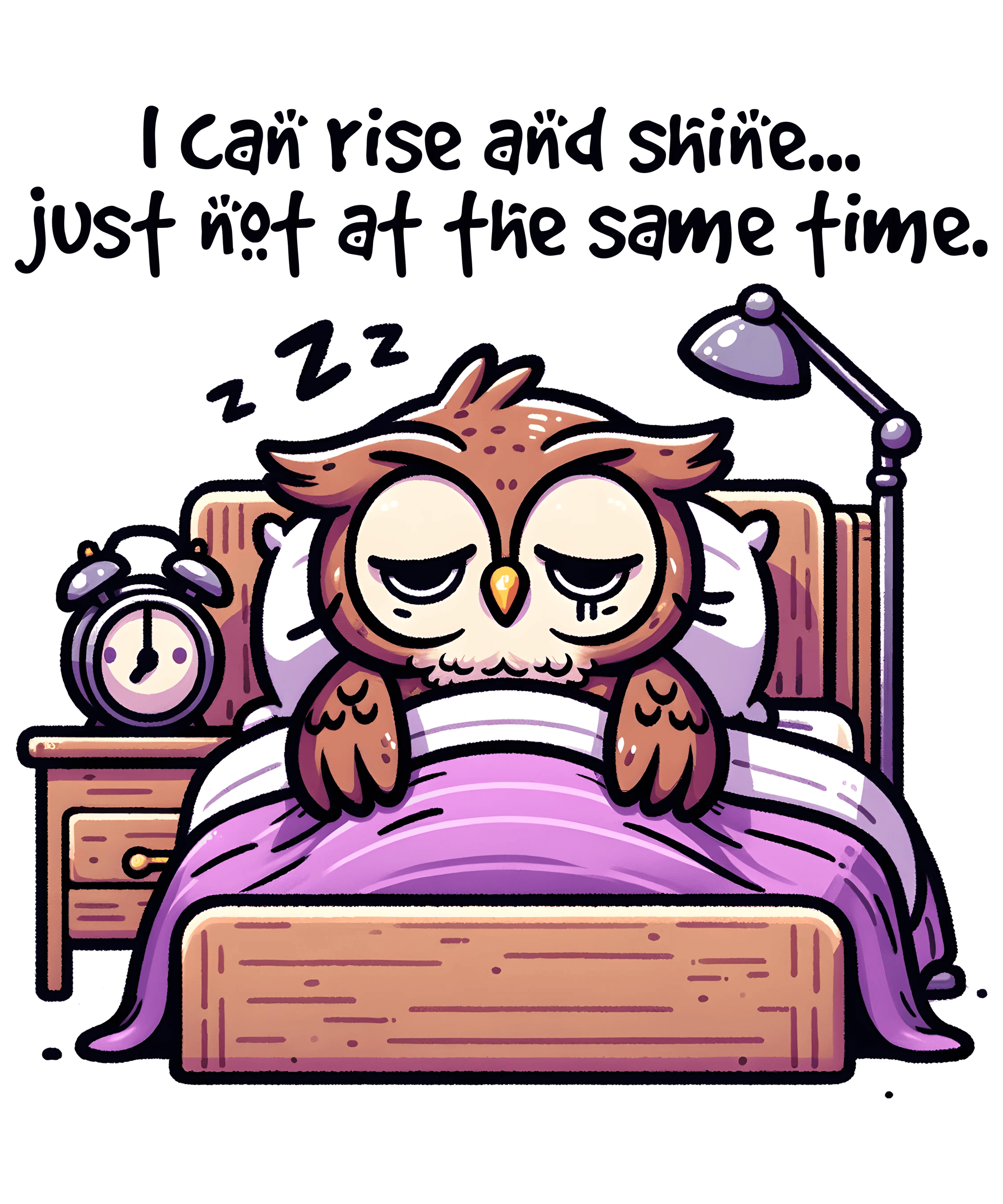 Tired Owl Design - DTF Ready To Press