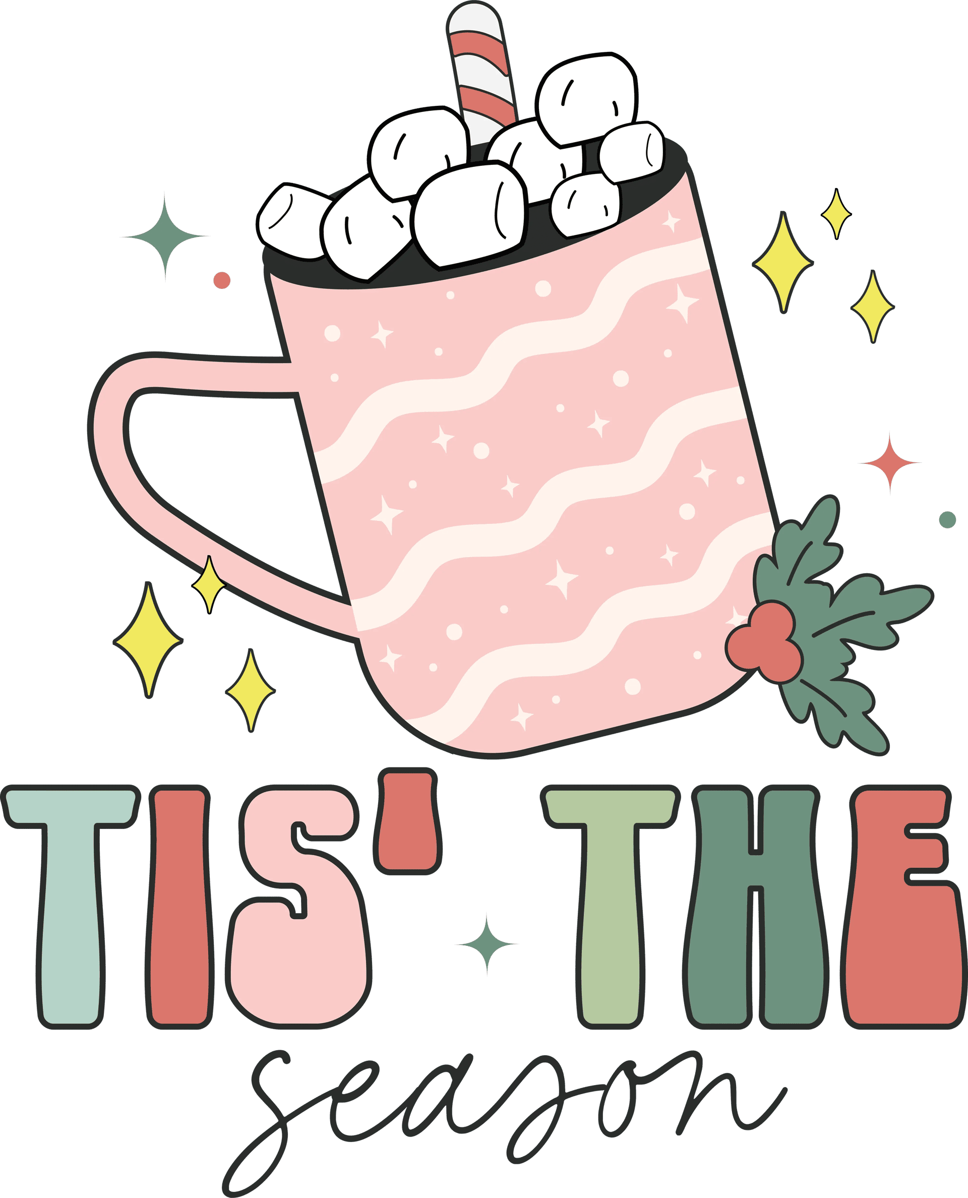Tis the Season Christmas DTF Ready to Press V1
