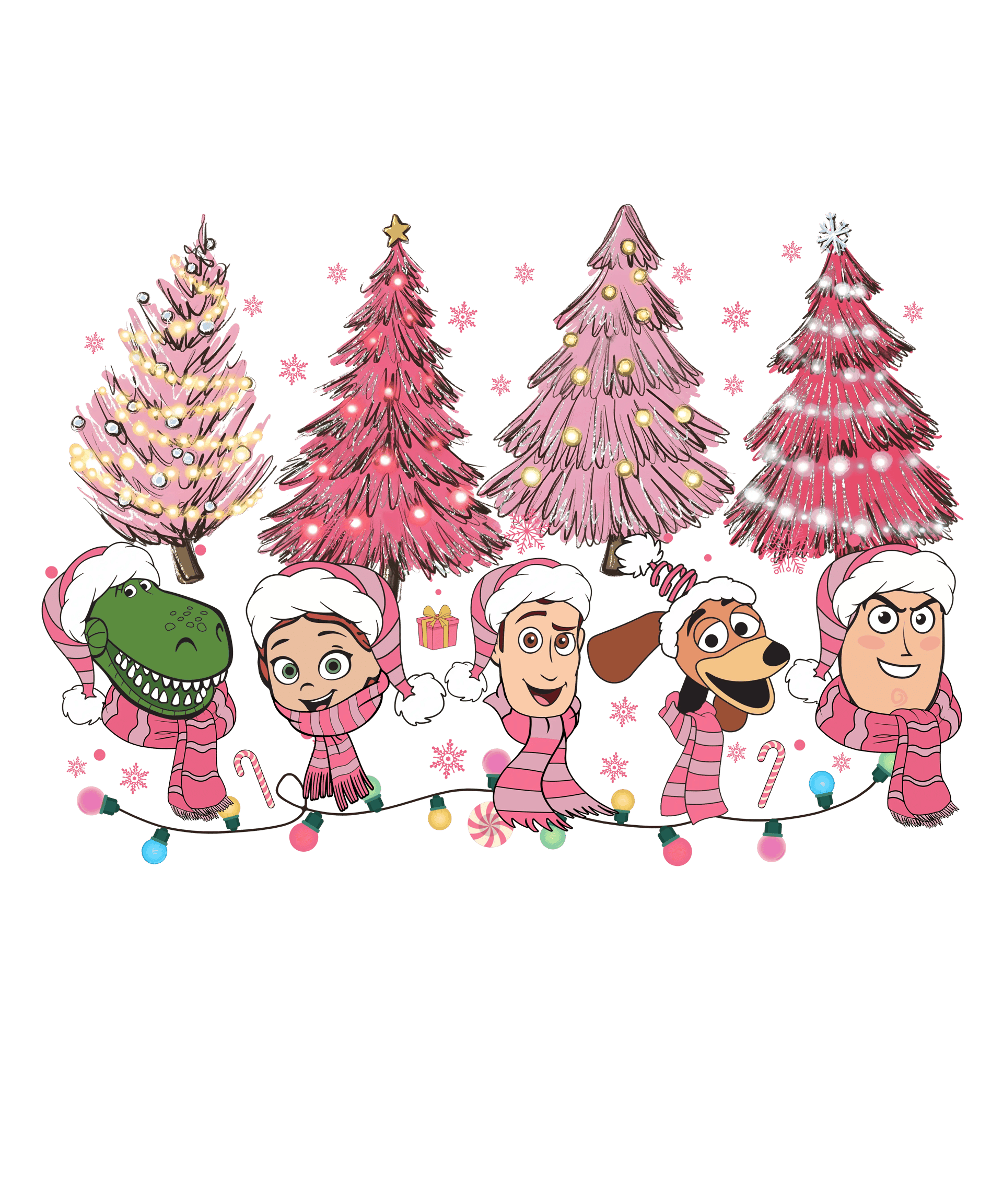Toy Story Christmas Tree Design - DTF Ready To Press