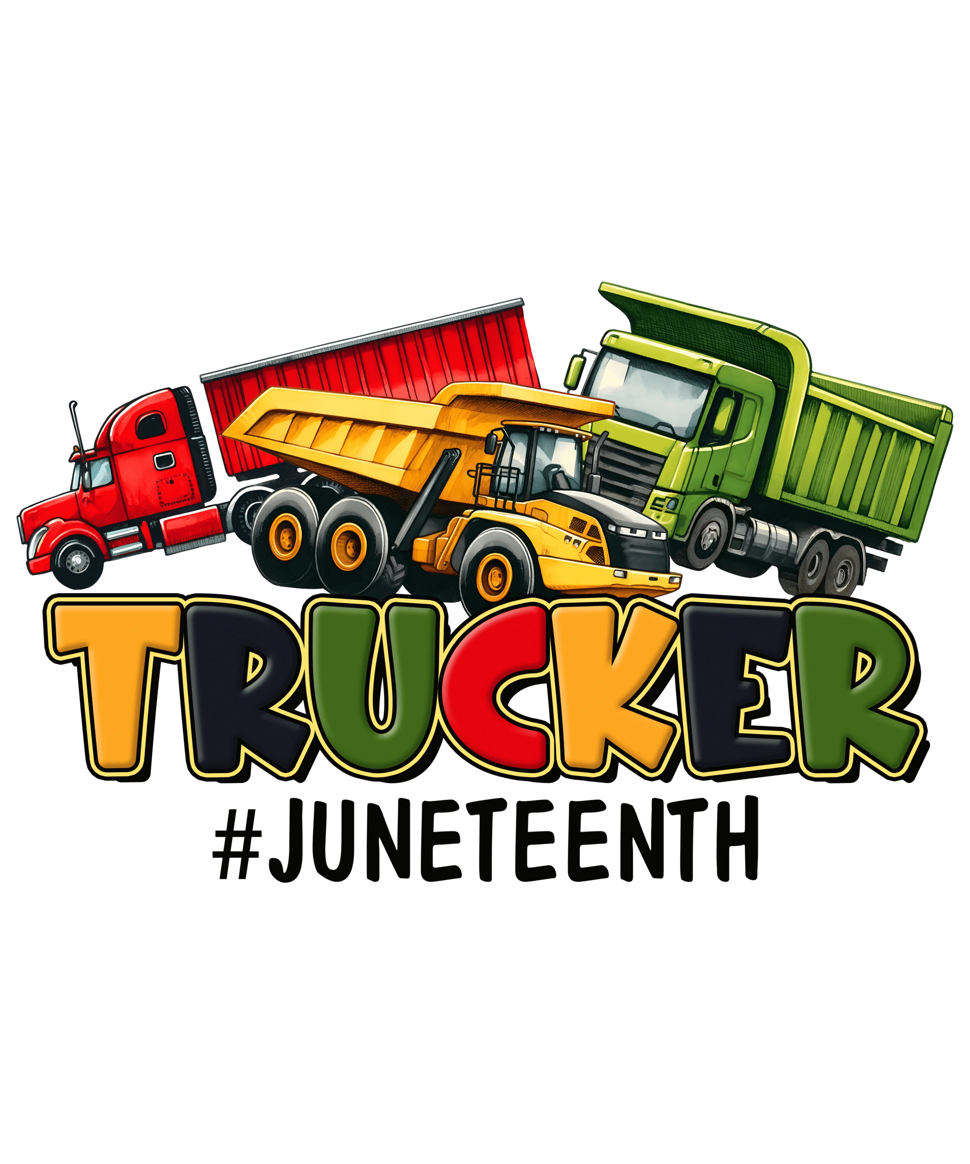 Trucker Juneteenth Design - DTF Ready To Press