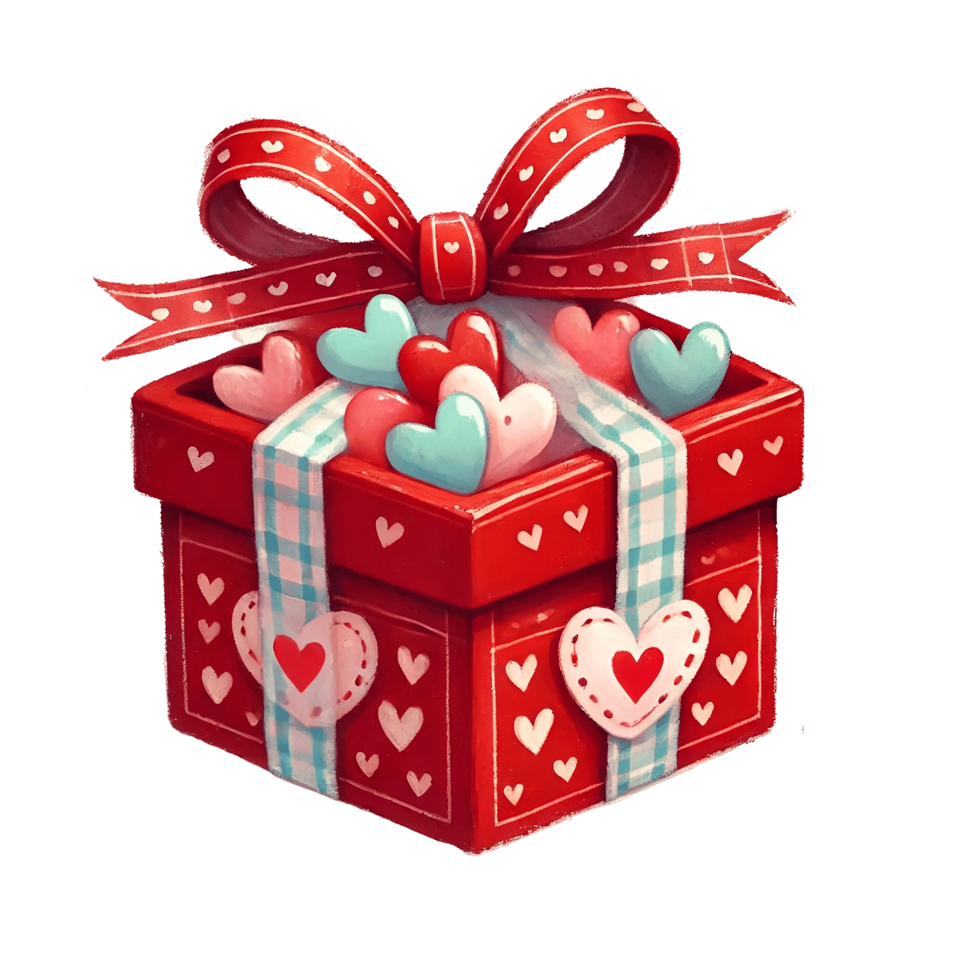 Valentine's Day Box With Hearts Design