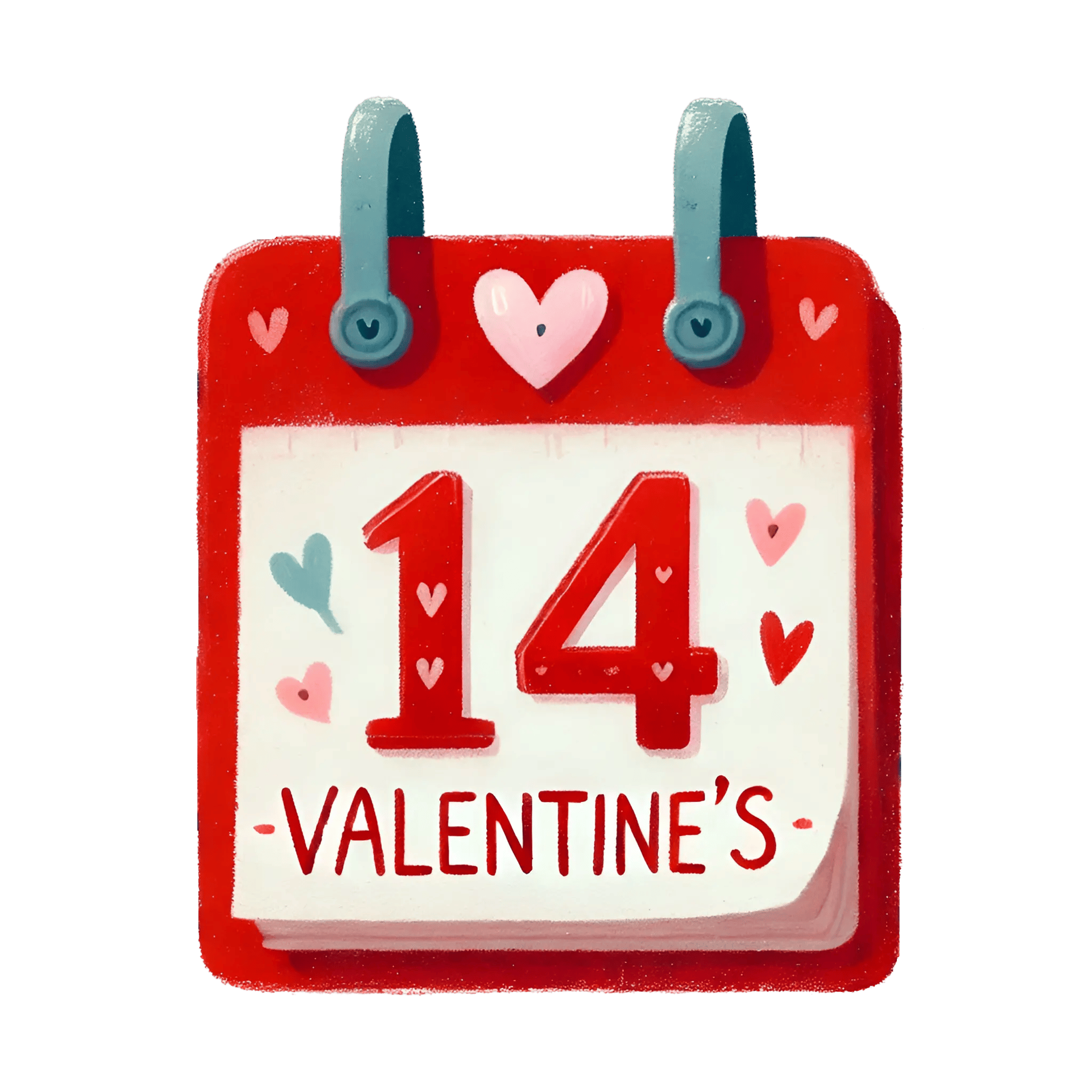 Valentine's Day Calendar 14 Feb Design