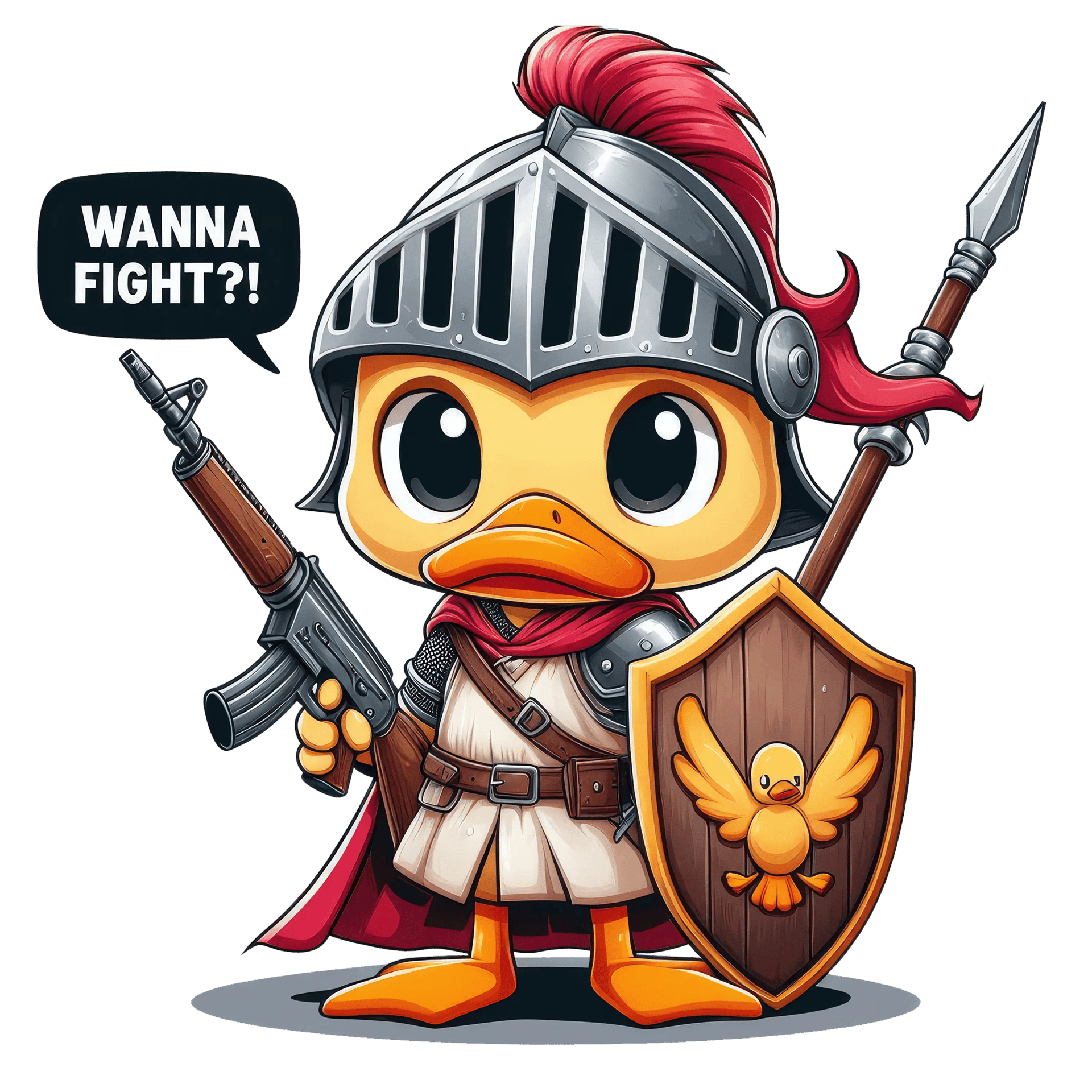 Wanna Fight Funny Duck Design - DTF Ready To Press