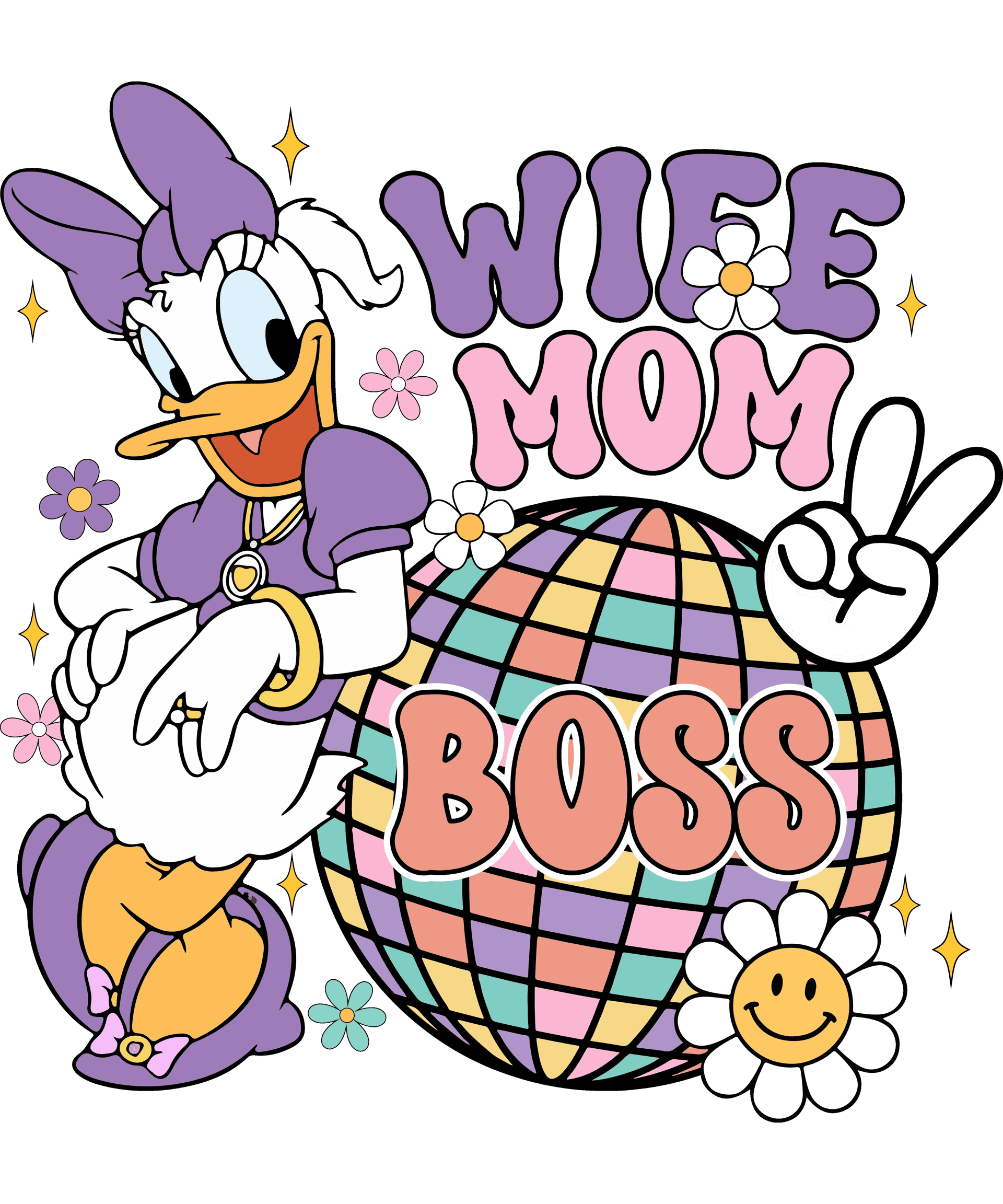 Wife Mom Boss DTF Ready to Press for Women