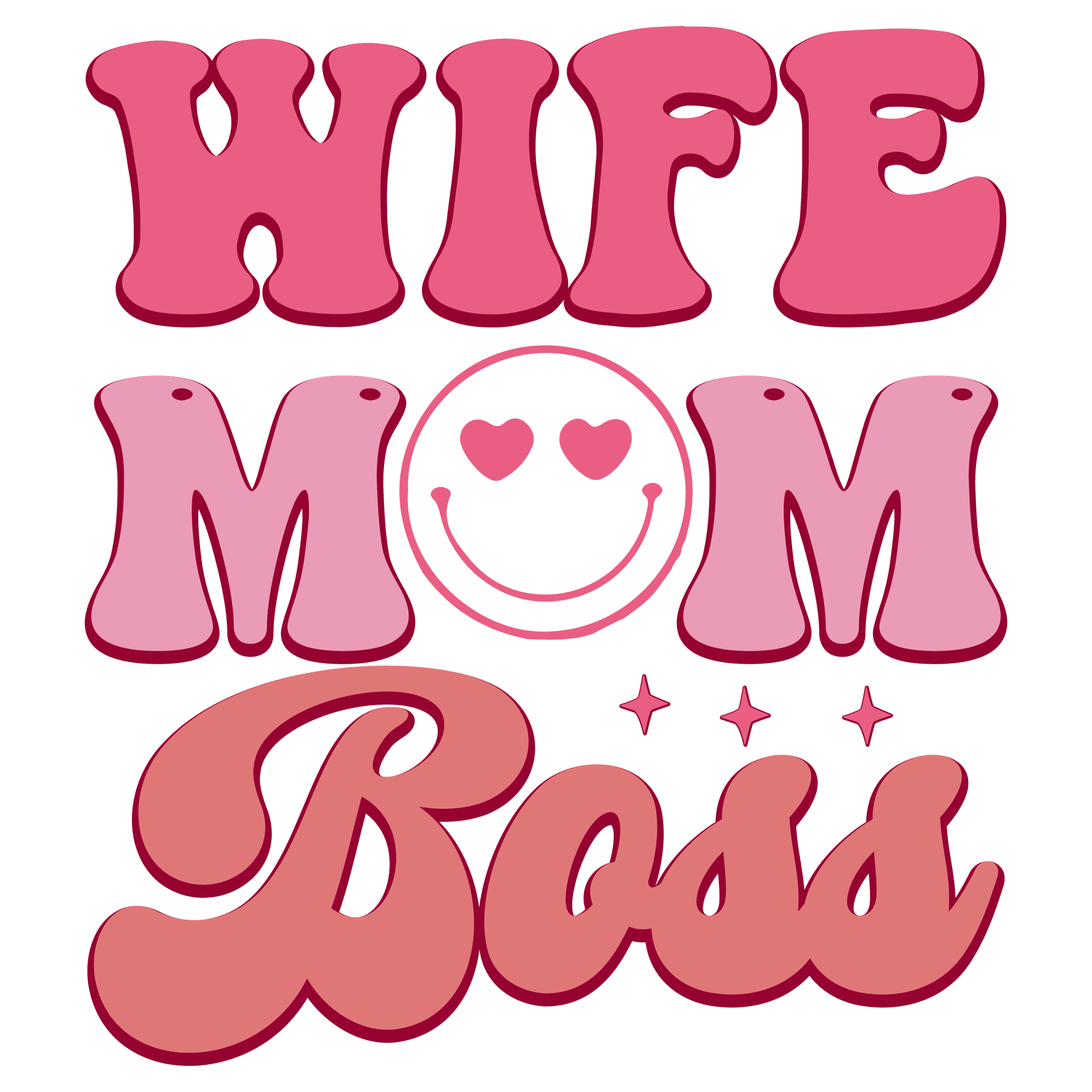 Wife Mom Boss DTF Ready to Press for Women V5