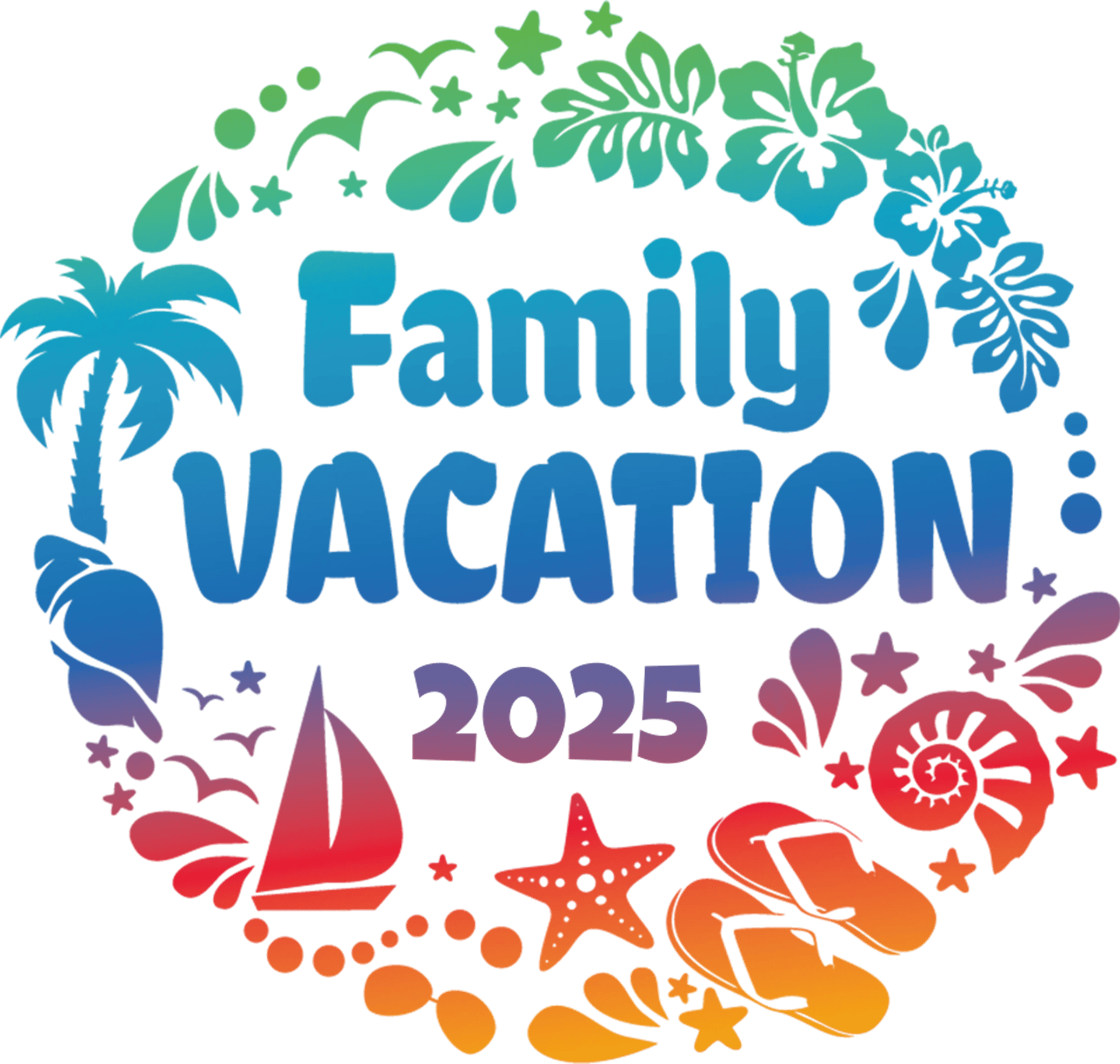 2025 Summer Matching Family Vacation Design - DTF Ready To Press