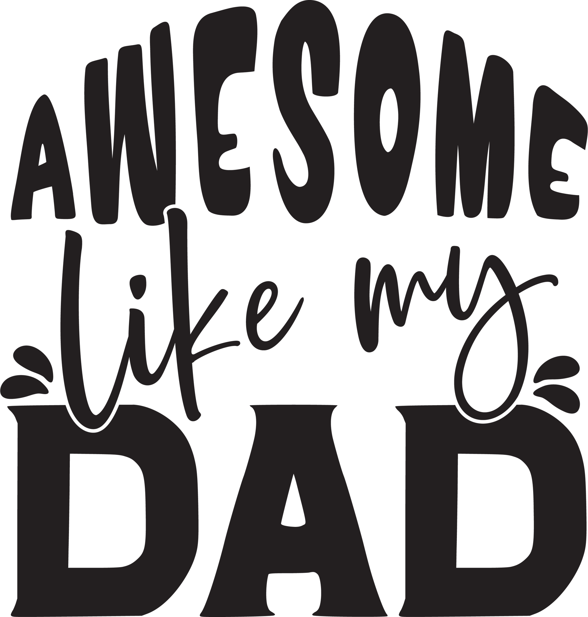 Awesome Like My Dad Design - DTF Ready To Press
