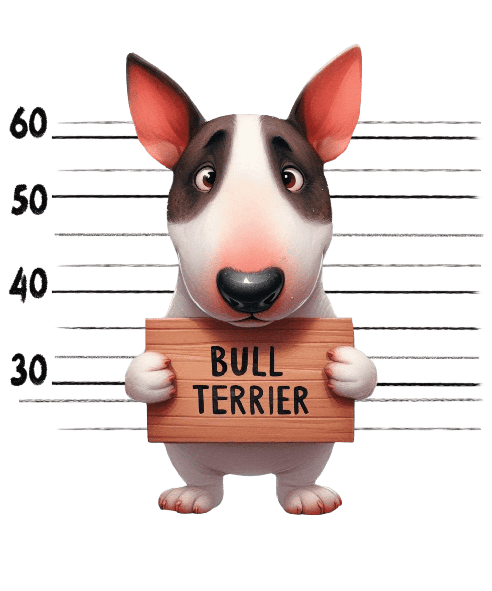Bull Terrier Sad Dog Design - DTF Ready To Press
