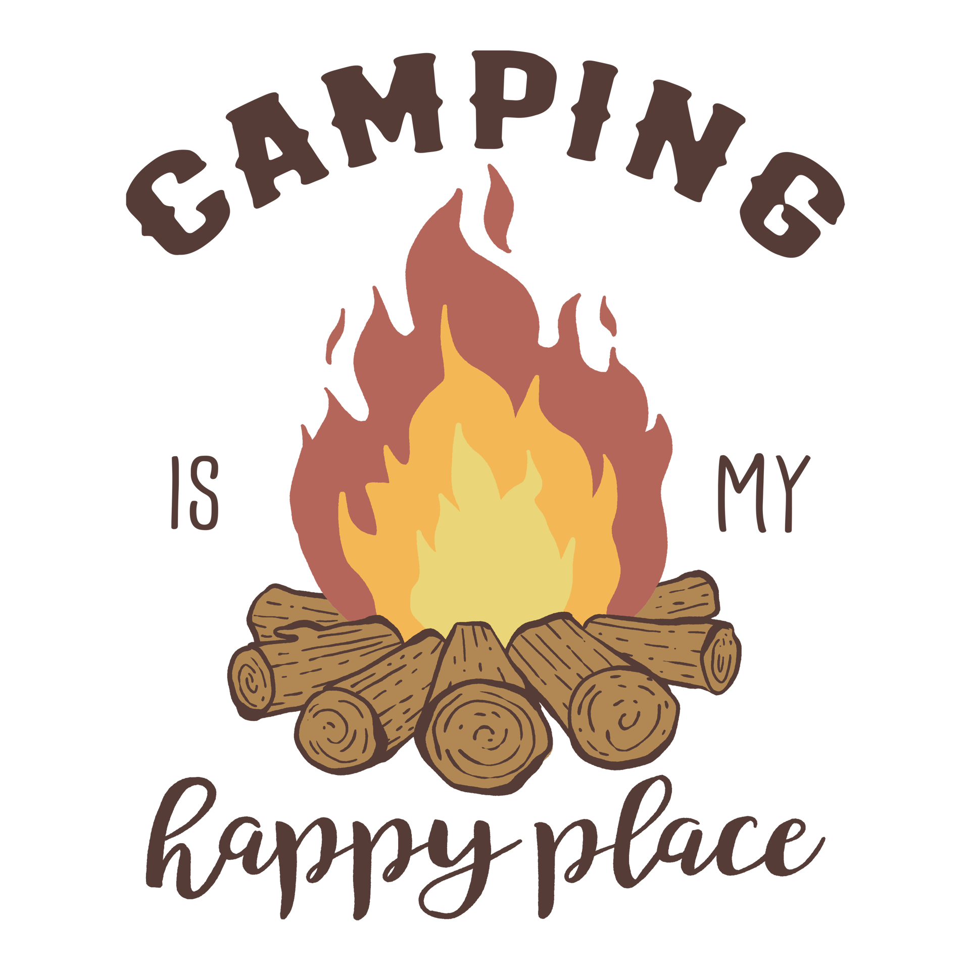 Camping Is My Happy Place Design - DTF Ready To Press