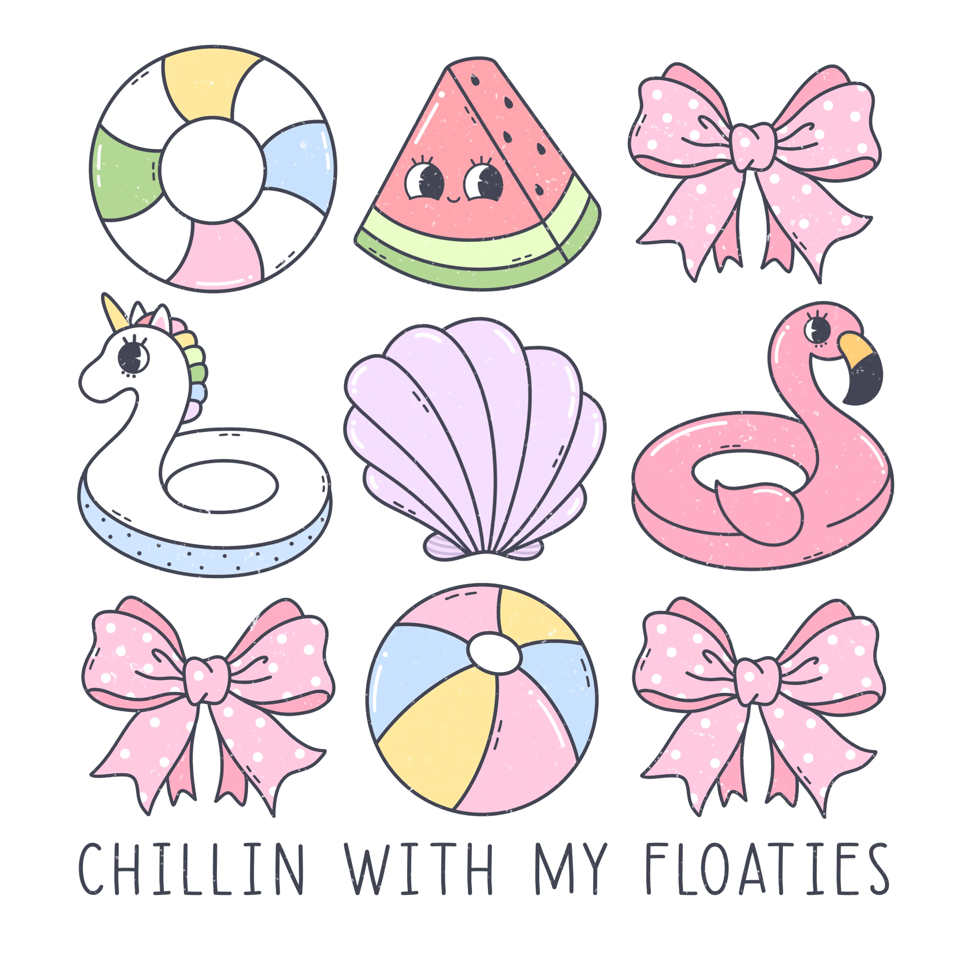 Chillin With My Floaties Design - DTF Ready To Press