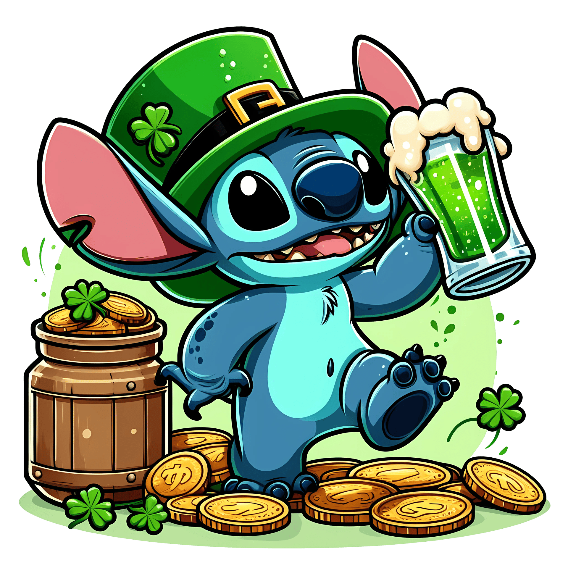 Disney Stitch - Saint Patrick's Clover Design