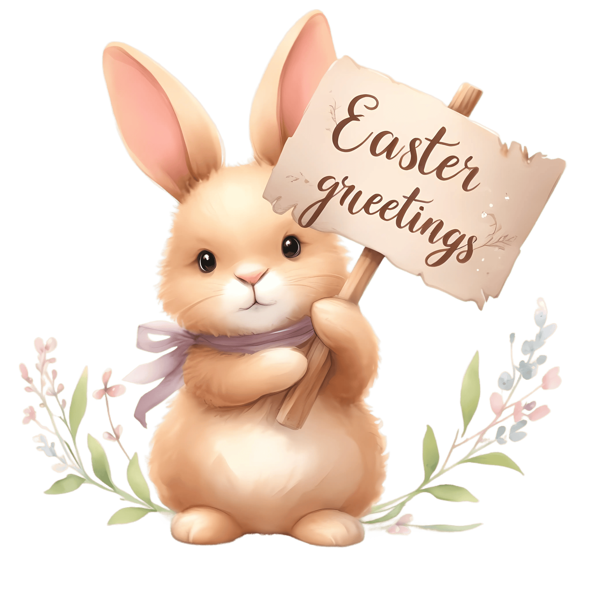 Easter Greetings Cute Bunny Design - DTF Ready To Press